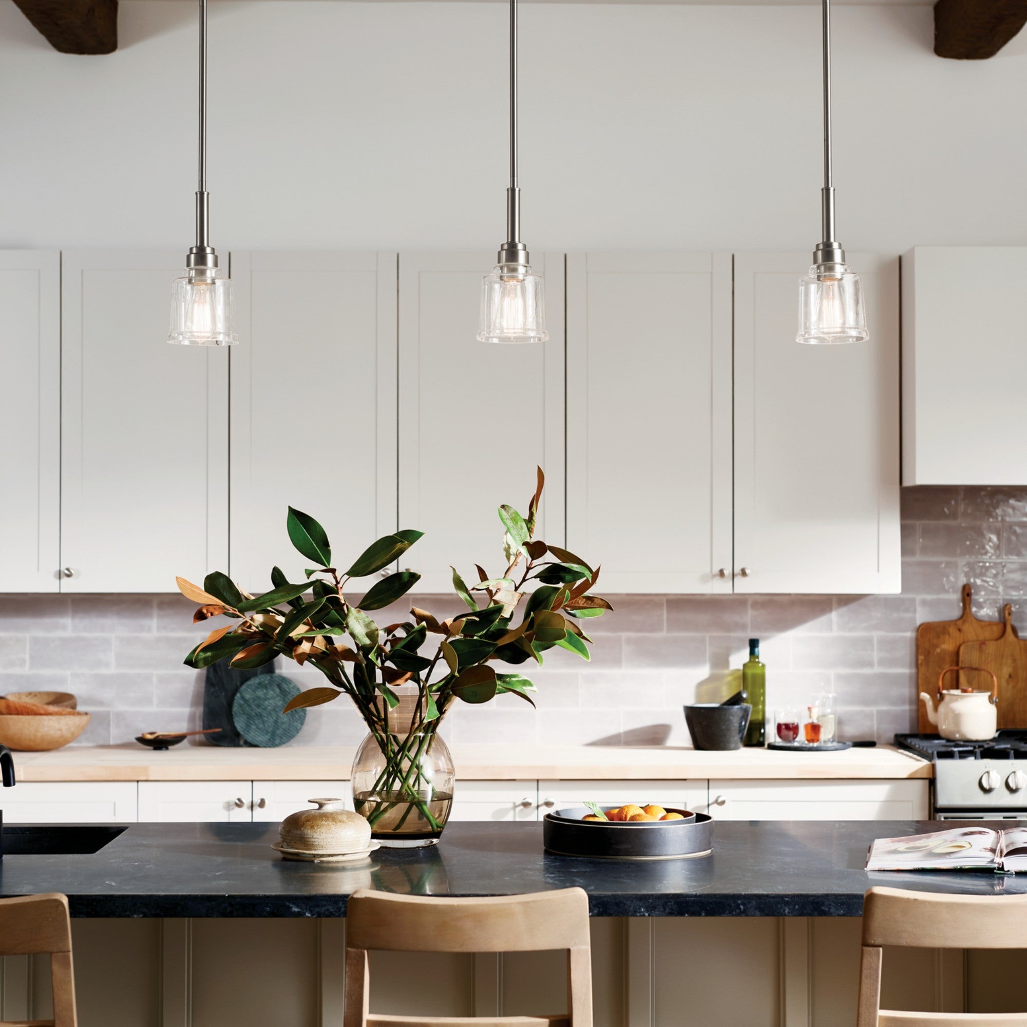 Aivian 5 Inch Modern Pendant Light with Nickel Finish - Perfect for Kitchen Island, Dining Room, and Bedroom Lighting