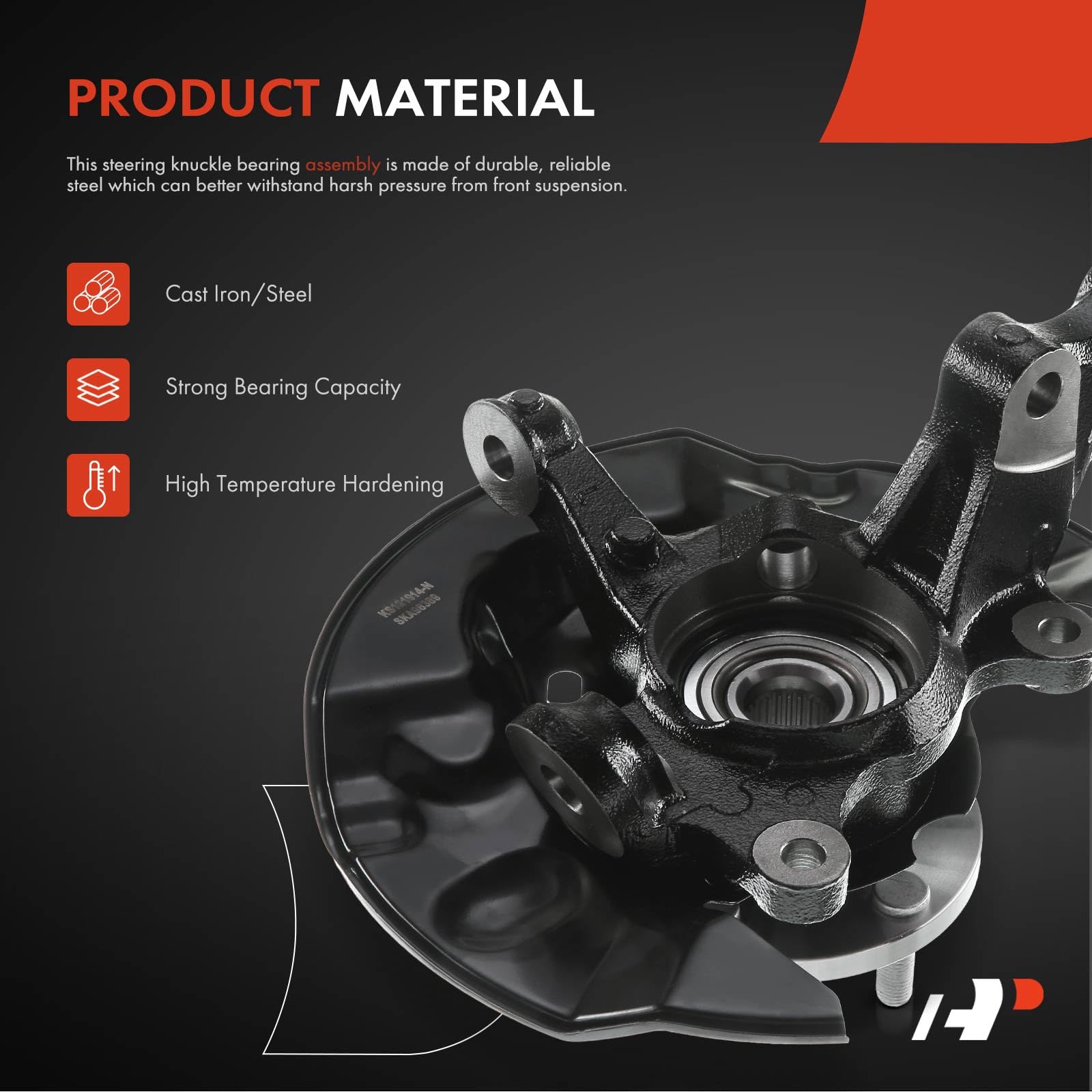 Premium Front Left Steering Knuckle & Wheel Bearing Hub Assembly for 2003-2008 Toyota Corolla 1.8L FWD - Driver Side 5-Lug Replacement Part - Perfect for Suspension Repair and Wheel Alignment