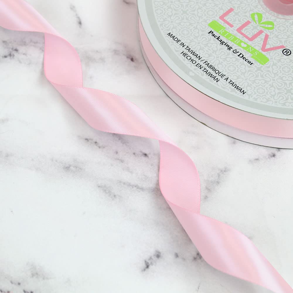Creative Ideas PSF0708-117 Solid Satin Ribbon 7/8 Inch 100 Yards Light Pink - Perfect for Gift Wrapping, Wedding Decorations & DIY Crafts