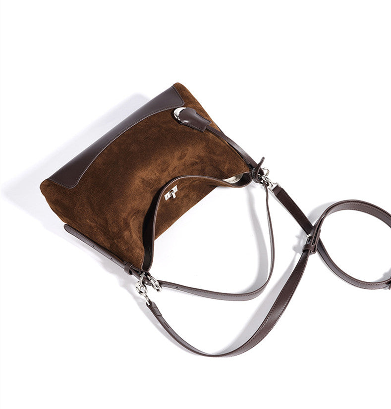 Stylish Suede Leather Shoulder Bag for Women - Fashionable Crossbody Purse with Adjustable Strap - Perfect for Work, Travel & Everyday Use