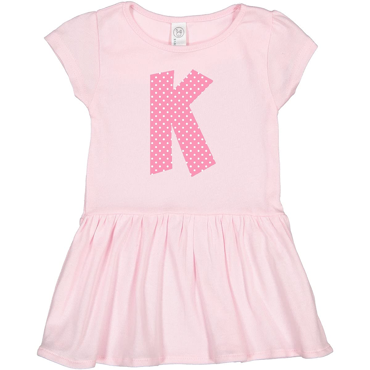 Inktastic Pink & White Polka Dot Letter K Toddler Dress - Cute Casual Outfit for Girls, Birthday Party, Photo Shoot & Everyday Wear