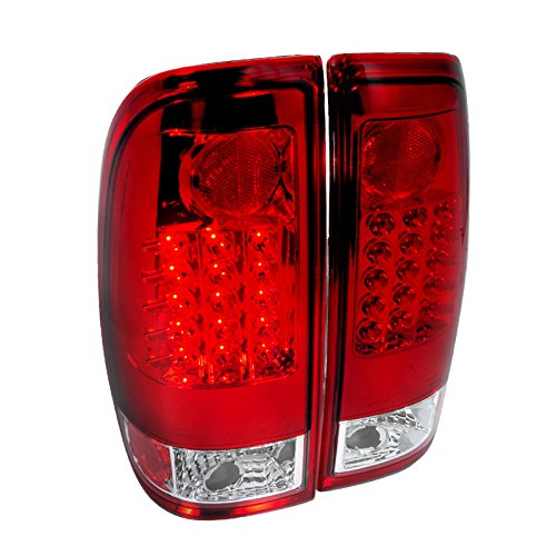 Spec-D Tuning LT-F15097RLED-TM LED Tail Lights for Ford F150 & F250 - Red Clear Lens - Durable Aftermarket Replacement - Perfect for Off-Roading & Night Driving