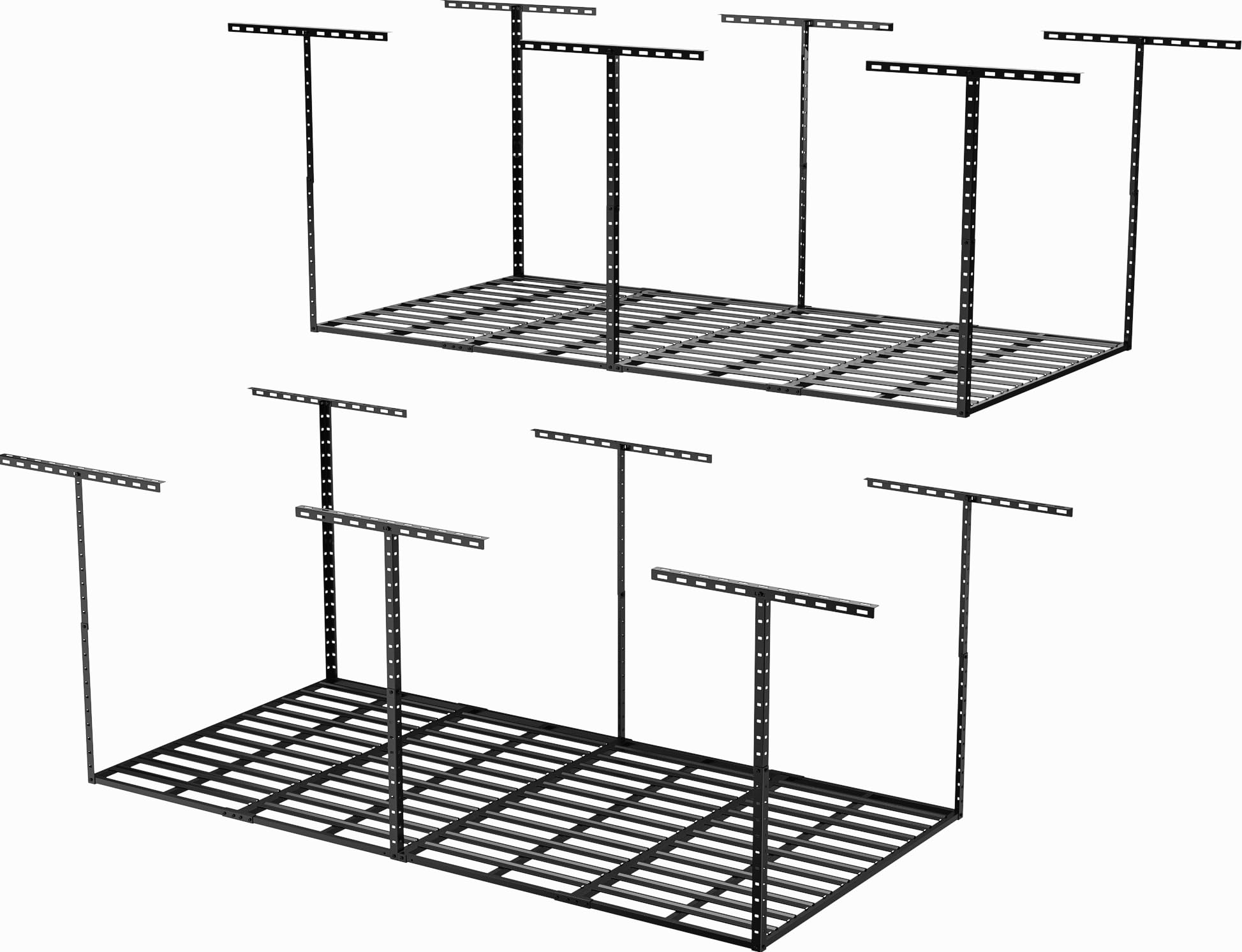 SunsGrove 4x8 Garage Overhead Storage Rack - Heavy Duty Ceiling Mounted Organizer System - 750LBS Capacity, Adjustable 22