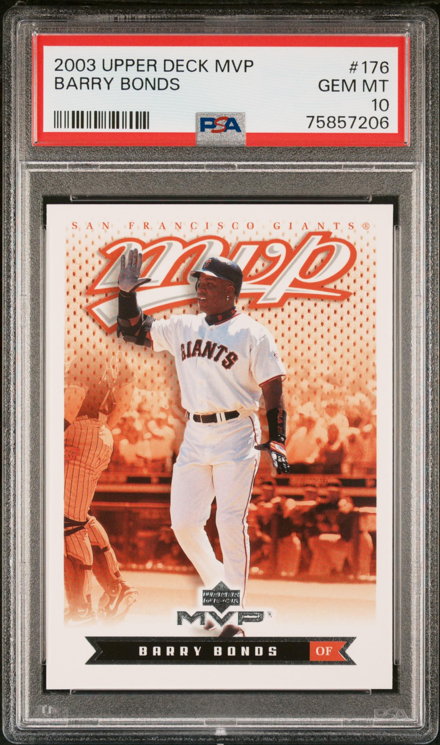 Barry Bonds 2003 Upper Deck MVP Baseball Card #176 PSA 10 Gem Mint - Rare Collectible for Sports Memorabilia & Investment