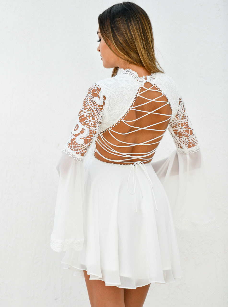 PAIGE DRESS for Women - Elegant White Summer Dress with Flowy Fit | Perfect for Beach Vacations, Date Nights & Outdoor Weddings