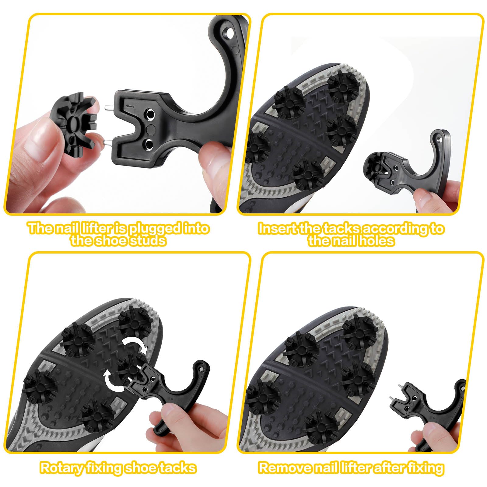 51 Pcs Golf Cleats Set - 50 Metal Thread Screw Golf Shoe Spikes (6mm) + 1 Cleat Spanner Tool | Replacement Cleats for Golf & Cricket Shoes | Perfect for Golfers & Athletes on the Course