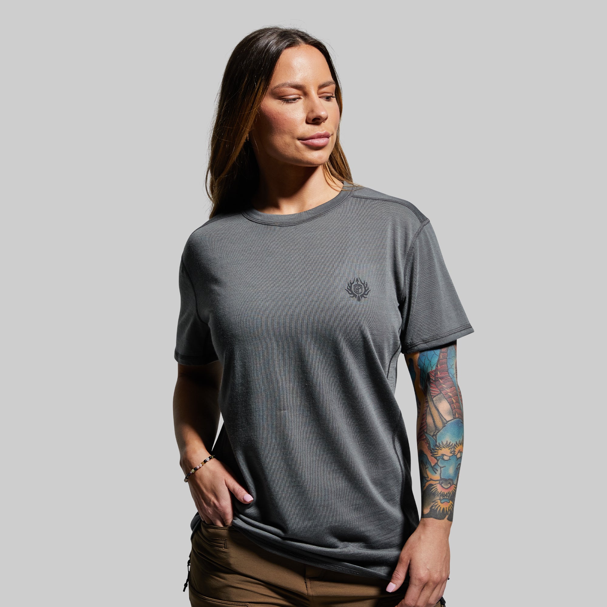Ridgeline Performance T-Shirt for Men - Wolf Grey | Moisture-Wicking, Breathable & Comfortable | Perfect for Hiking, Gym & Outdoor Activities
