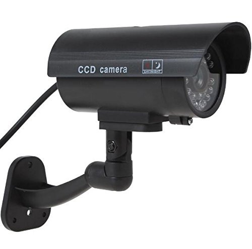 BW Fake Security Camera - 2 Pack Dummy CCTV Surveillance Camera with Flashing Red LED, Weatherproof for Indoor & Outdoor Use - Ideal for Home, Office, and Business Security Deterrent