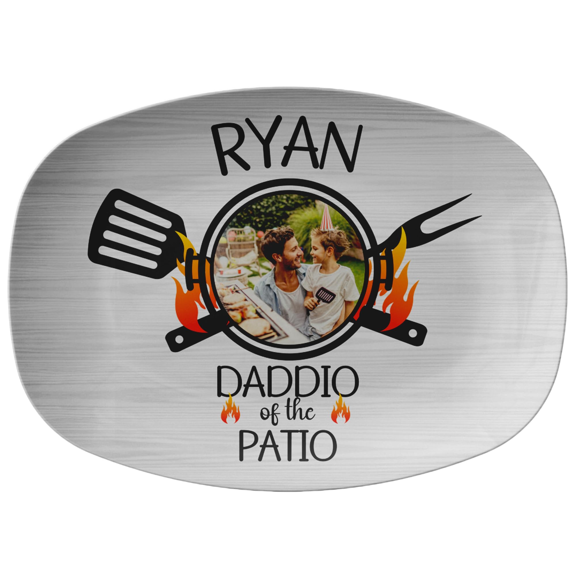 Personalized BBQ Grill Plate - Custom Birthday Gift for Dad, Perfect for Outdoor Grilling & Patio Parties