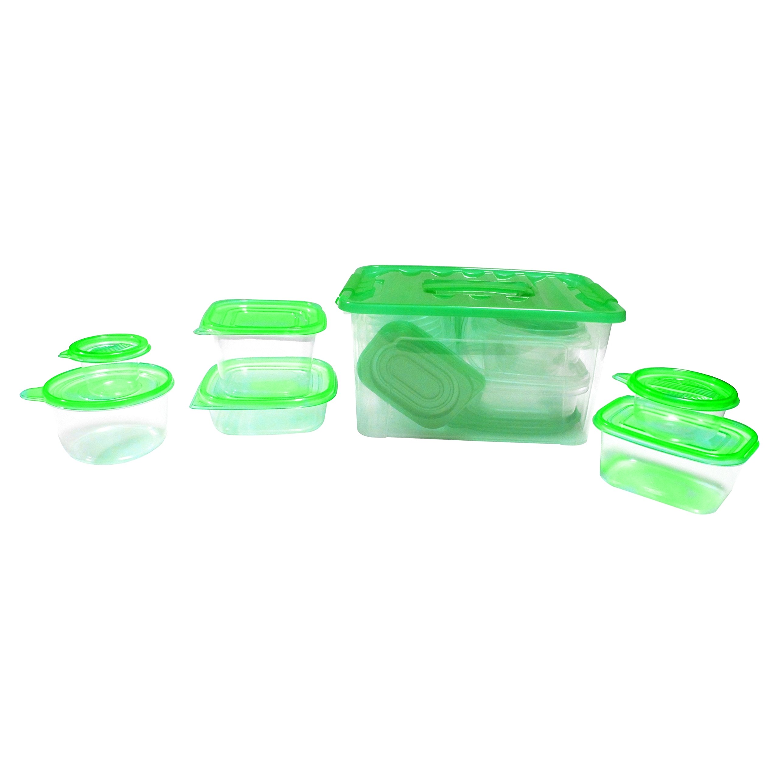 54-Piece Plastic Food Storage Container Set with Airtight Lids - BPA-Free, Stackable, Microwave & Dishwasher Safe (Green) - Perfect for Meal Prep, Leftovers & Pantry Organization