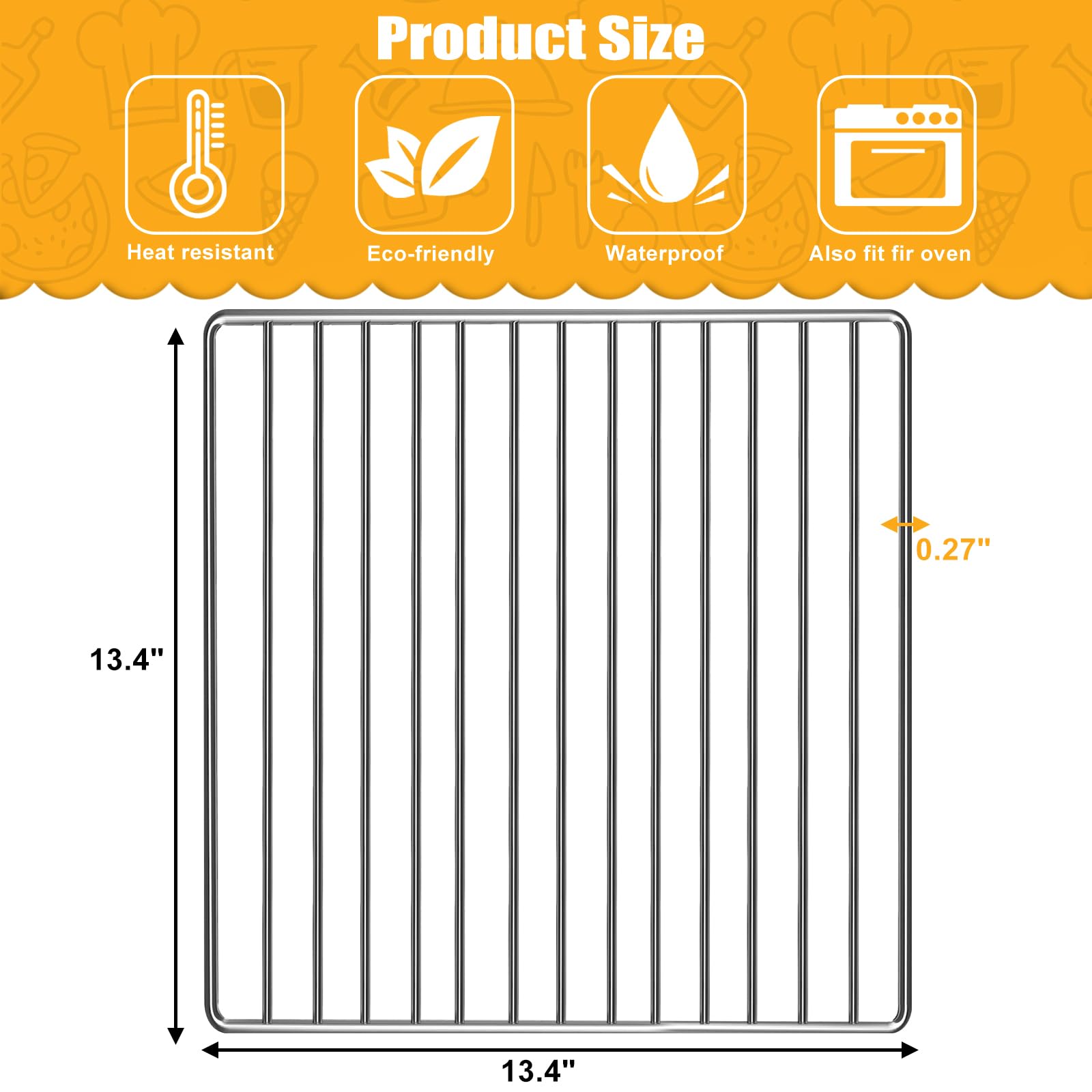 Stainless Steel Air Fryer Rack for Ninja Foodi 10-in-1 SP101 Digital Air Fryer Oven | 13.4''x13.4'' Roasting, Steaming & Baking Tray | Dishwasher Safe Accessories | Perfect for Grilling, Roasting & Meal Prep