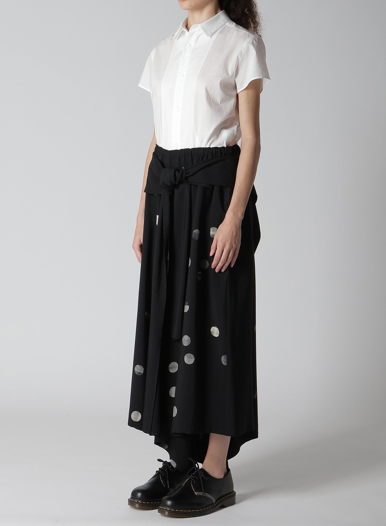 CU/RY Gabardine Dot Front Tied Pants - Stylish Women's Trousers for Office, Casual Wear & Travel