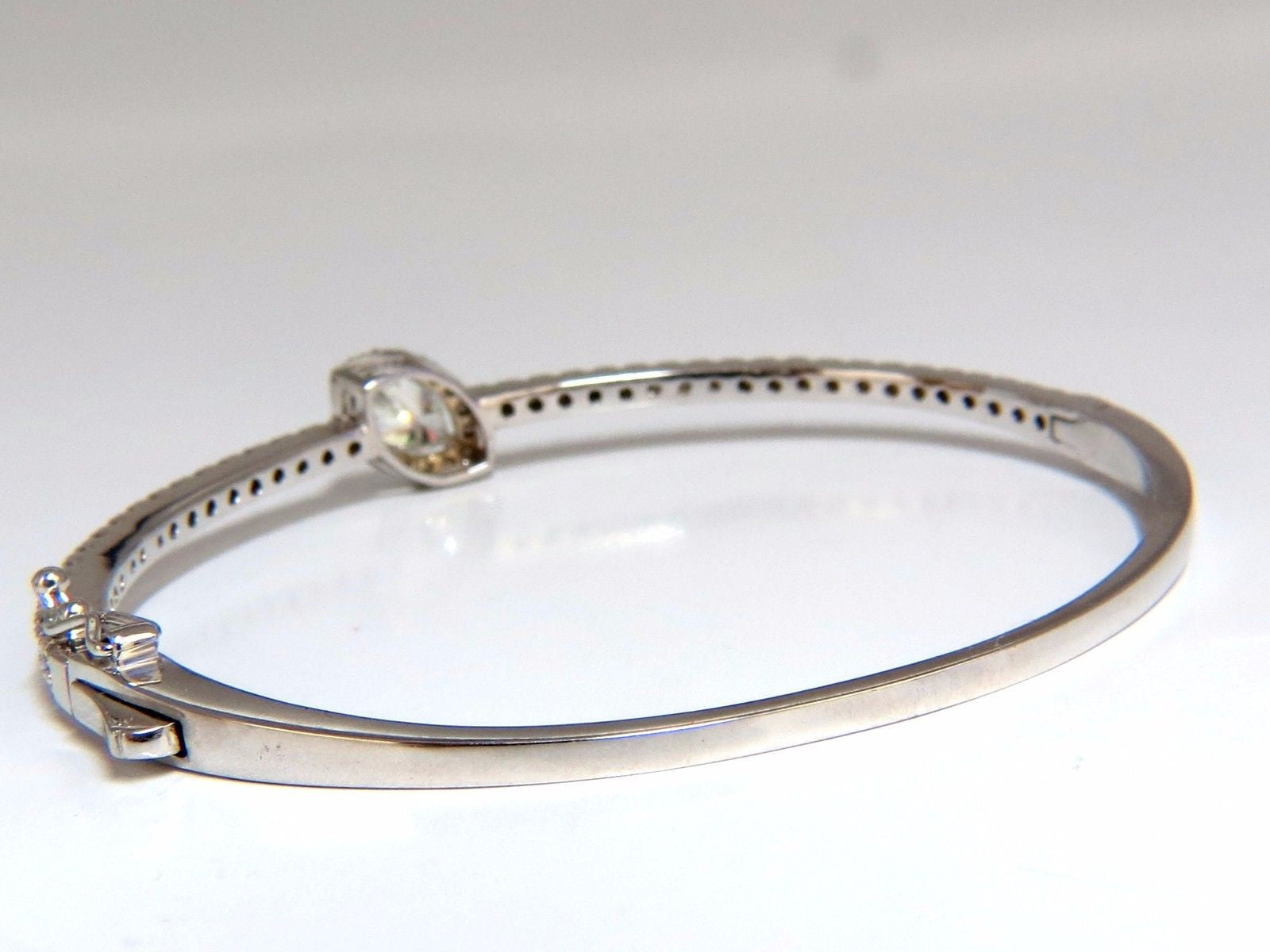 GIA Certified 1.84ct Marquise Diamond Cluster Halo Bangle Bracelet in 14K White Gold - Elegant Jewelry for Weddings, Anniversaries & Special Occasions