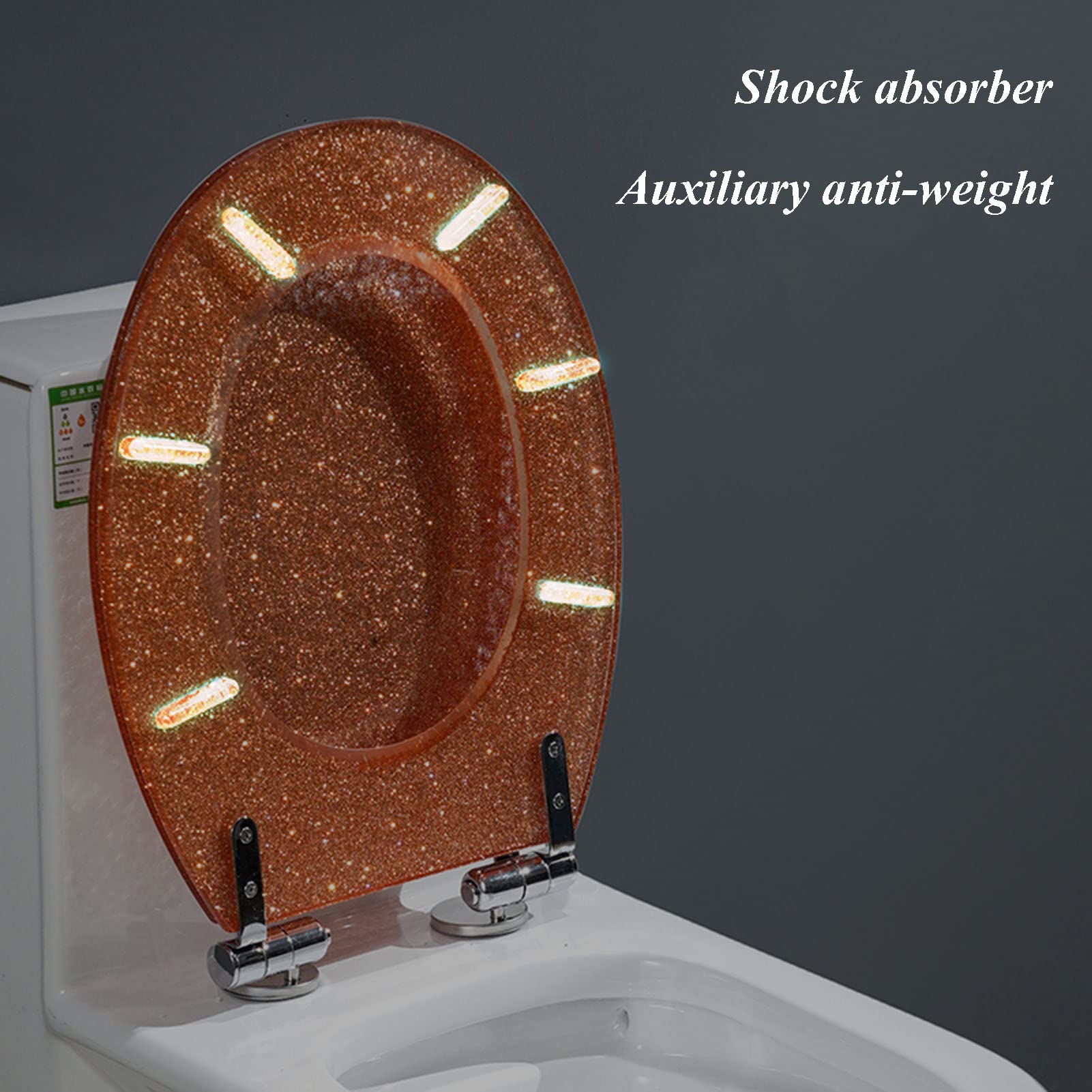 Soft Close Toilet Seat with Quick Release Hinges - Durable Resin Toilet Lid, Ergonomic Design & Easy Installation - Perfect for Bathroom, Home, RV & Office Use