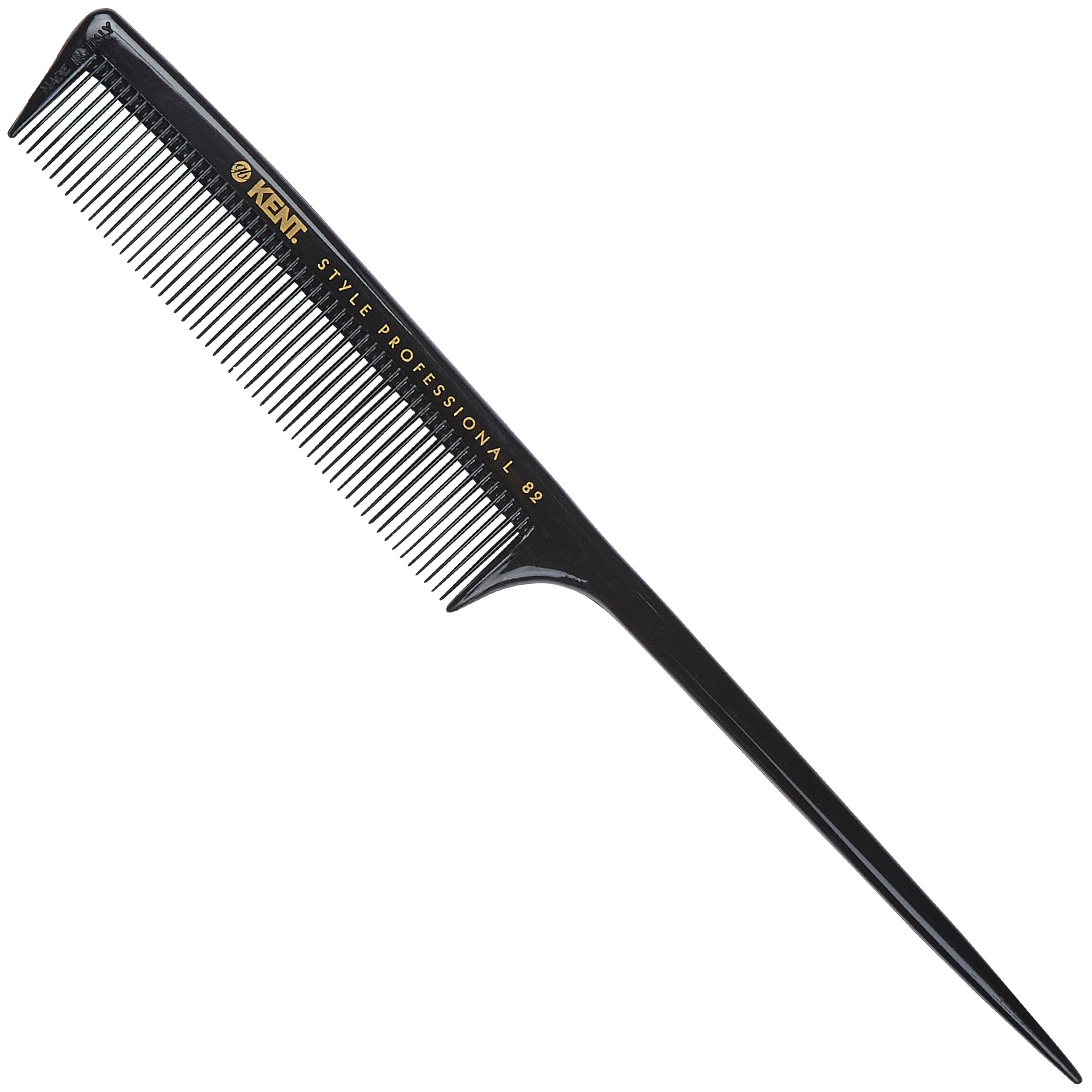 Kent SPC82 Professional Barber Haircut Comb - Fine Teeth Tail Comb for Styling, Teasing & Precision Cutting - Salon Quality Dressing Comb for All Hair Types (Men, Women & Kids) - Perfect for Hairstyling, Updos & Salon Use