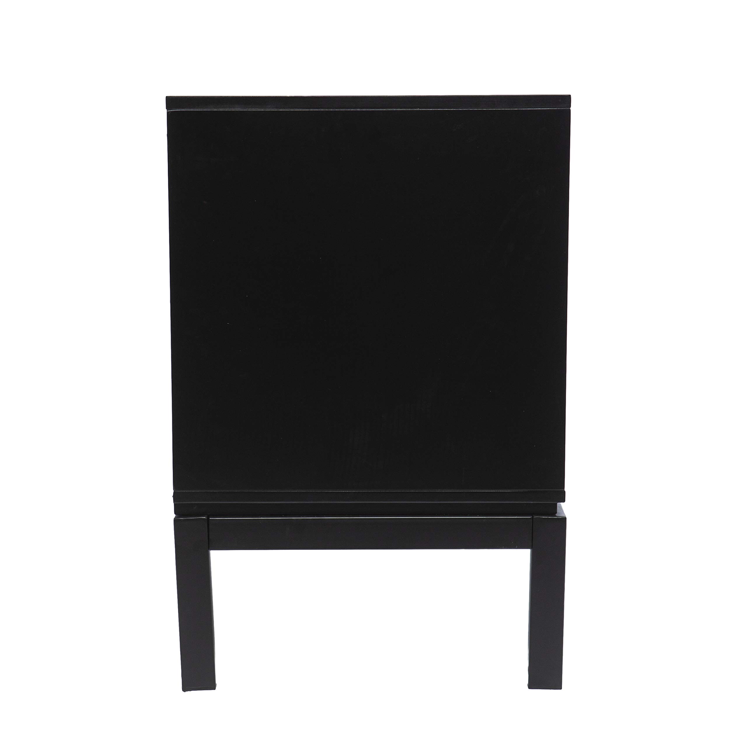 SEI Furniture Arminta Modern Media Cabinet - Black & Silver Finish for Living Room, Bedroom & Home Theater Storage