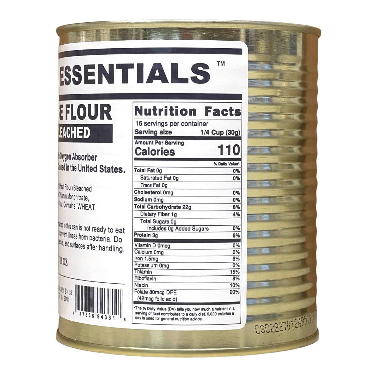 Future Essentials All Purpose White Flour - 12 Cans (50 lbs) - Bulk Baking & Cooking Flour for Bread, Pizza, Pastries - Perfect for Bakeries, Restaurants & Home Kitchens