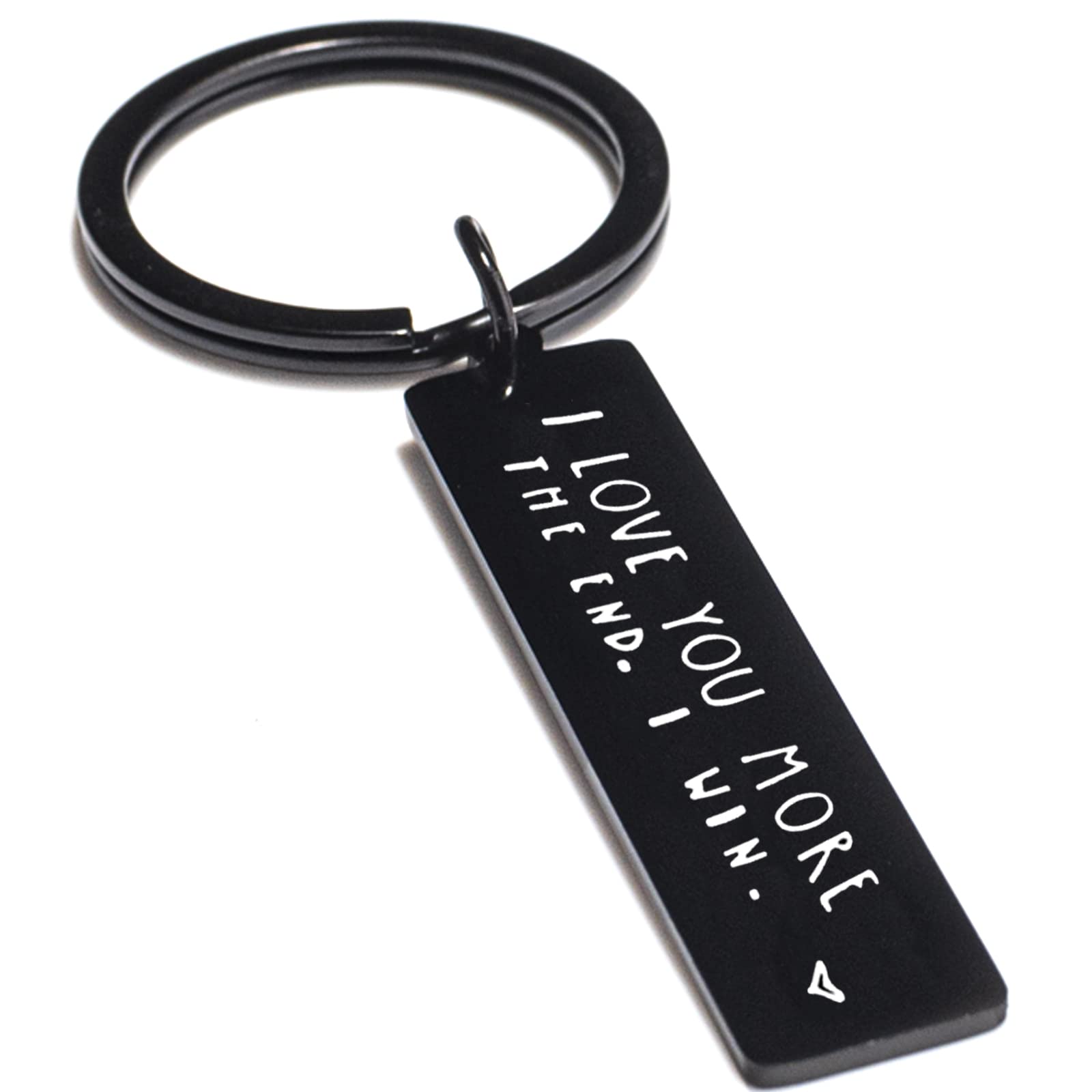 Personalized Couple Keychain - 'I Love You More' Engraved Gift for Boyfriend, Valentine's Day, Anniversary & Birthday - Romantic Present for Couples, Long Distance Relationships & Special Occasions