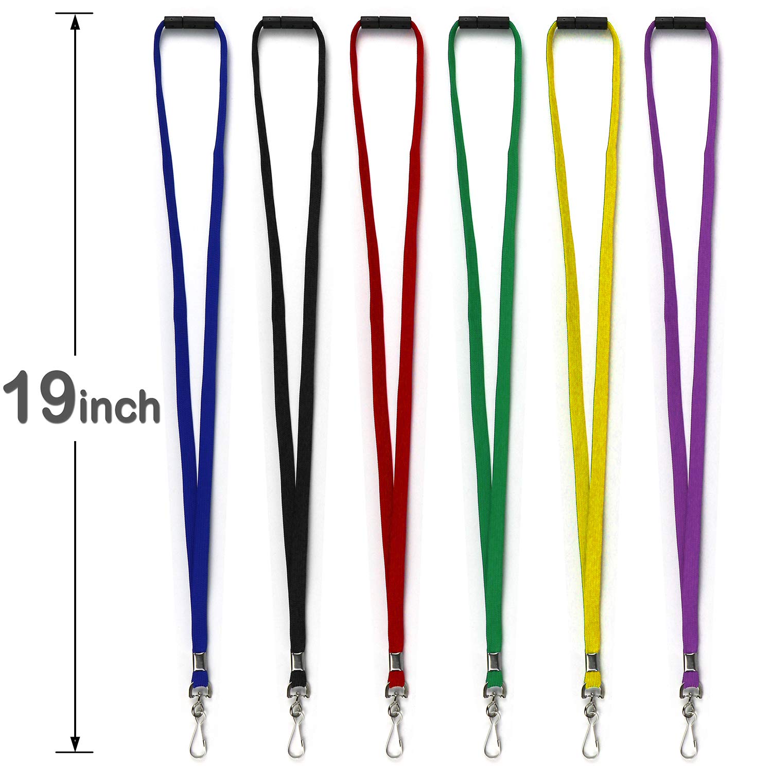 Premium Breakaway Lanyards with J-Hook - 50 Pack (Blue) for ID Badges & Business Cards - Office & Cruise Use