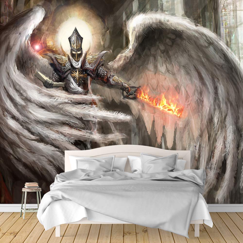 Dark Evil Dragon Removable Wallpaper - Peel and Stick Wall Mural for Bedroom (66x96 inches) | Gothic Home Decor, Game Room & Fantasy Themed Spaces