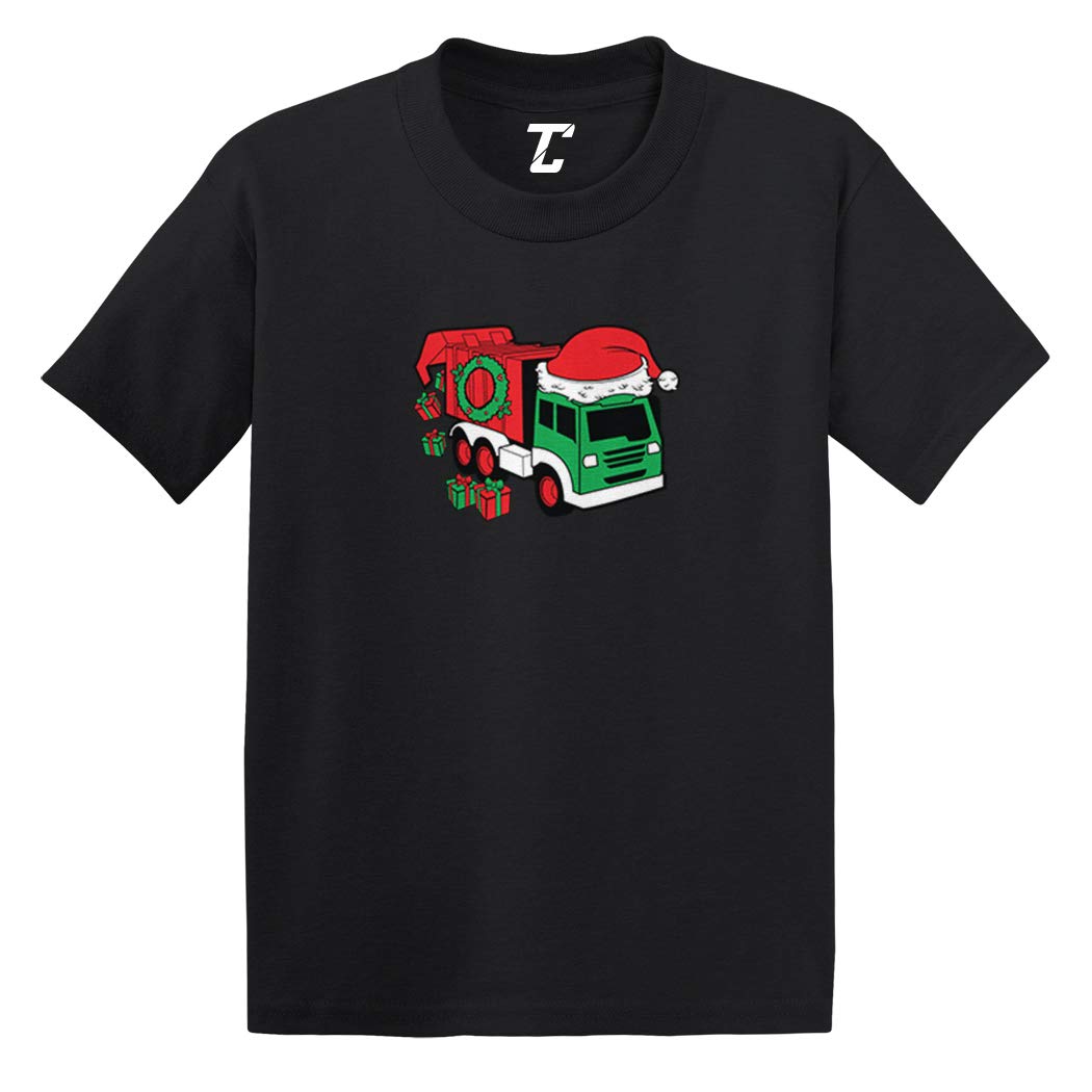 Christmas Garbage Truck Wreath Lights Baby Cotton T-Shirt - Festive Holiday Outfit for Toddlers & Infants | Perfect for Christmas Photos, Family Gatherings & Holiday Parties