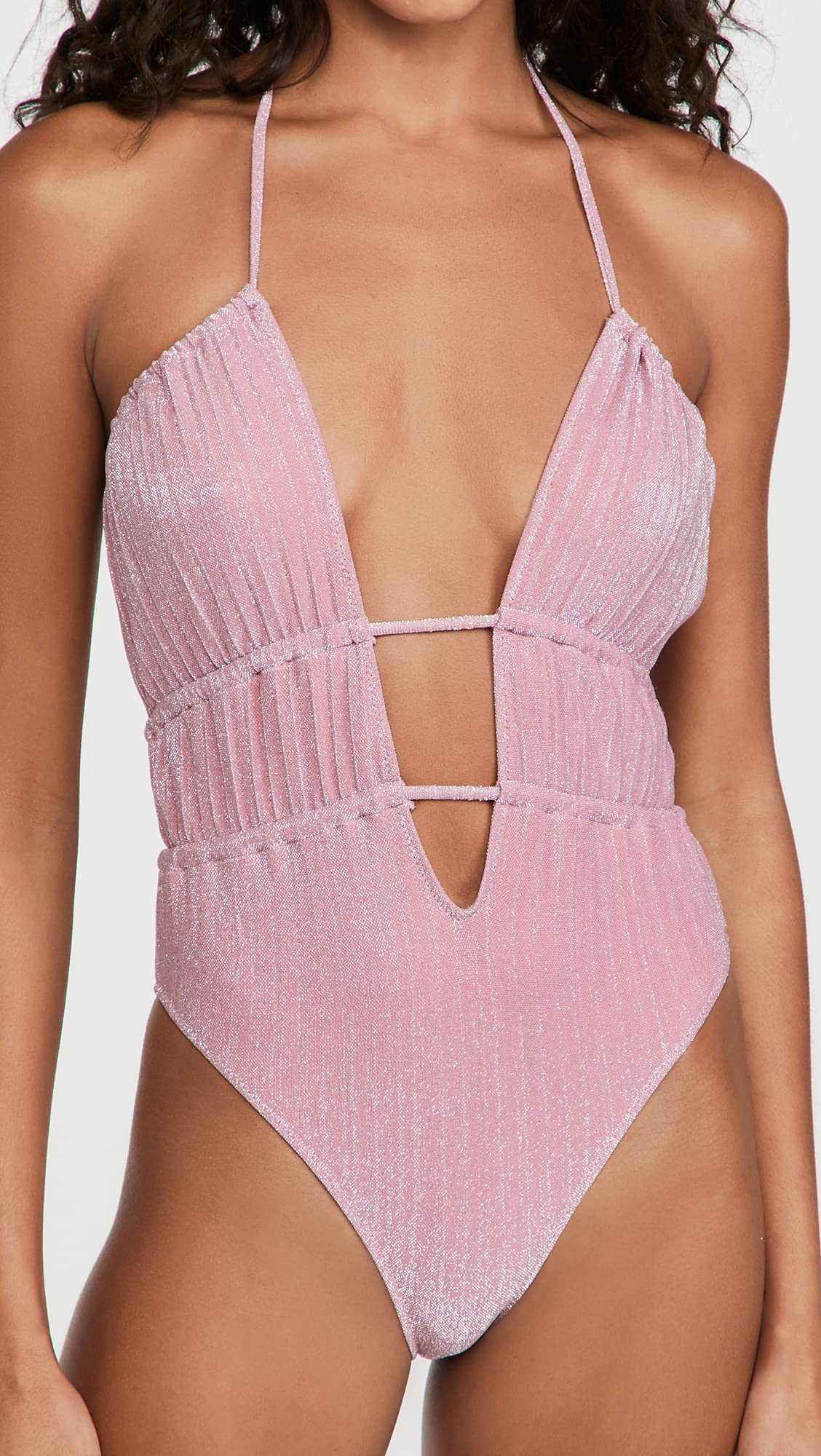 Ramy Brook Women's Knit Marta One Piece Swimsuit - Pink, Size S - Stylish & Comfortable One-Piece Bathing Suit for Beach, Pool & Vacation