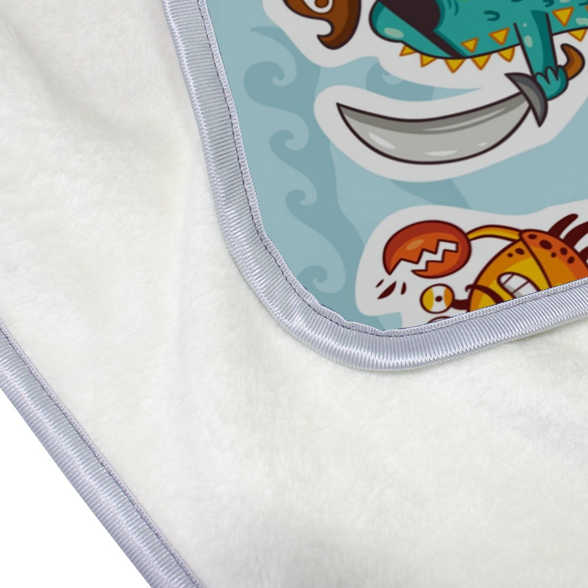 Colorful Underwater Pirates Fleece Blanket - Soft & Cozy 50x60 Inch Flannel Throw for Kids & Adults - Perfect for Bed, Sofa, Couch, Beach Picnics & Movie Nights