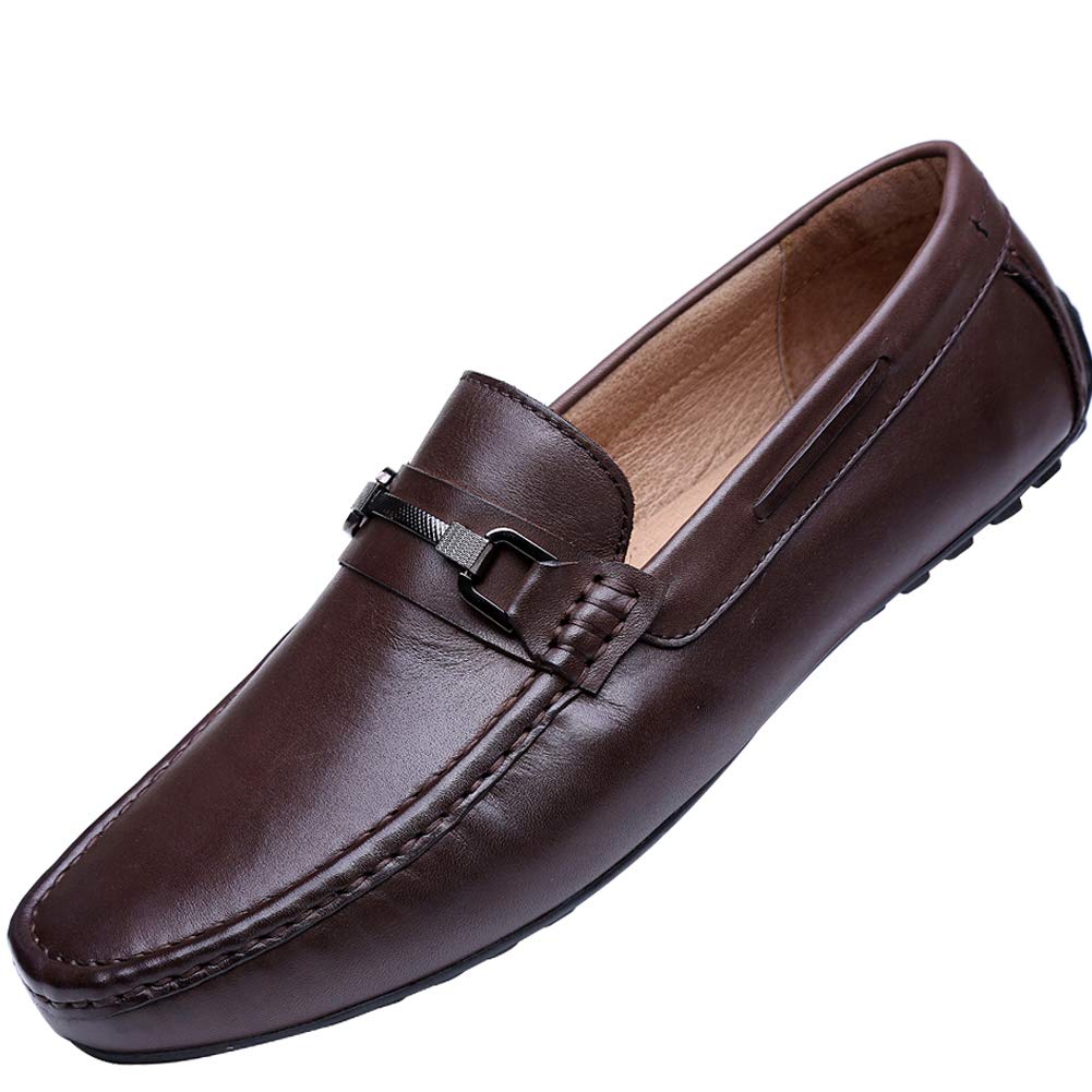 KS Cassa Leeni Men's Genuine Leather Driving Loafers - Slip On Casual & Formal Shoes for Work, Office, and Wedding Events
