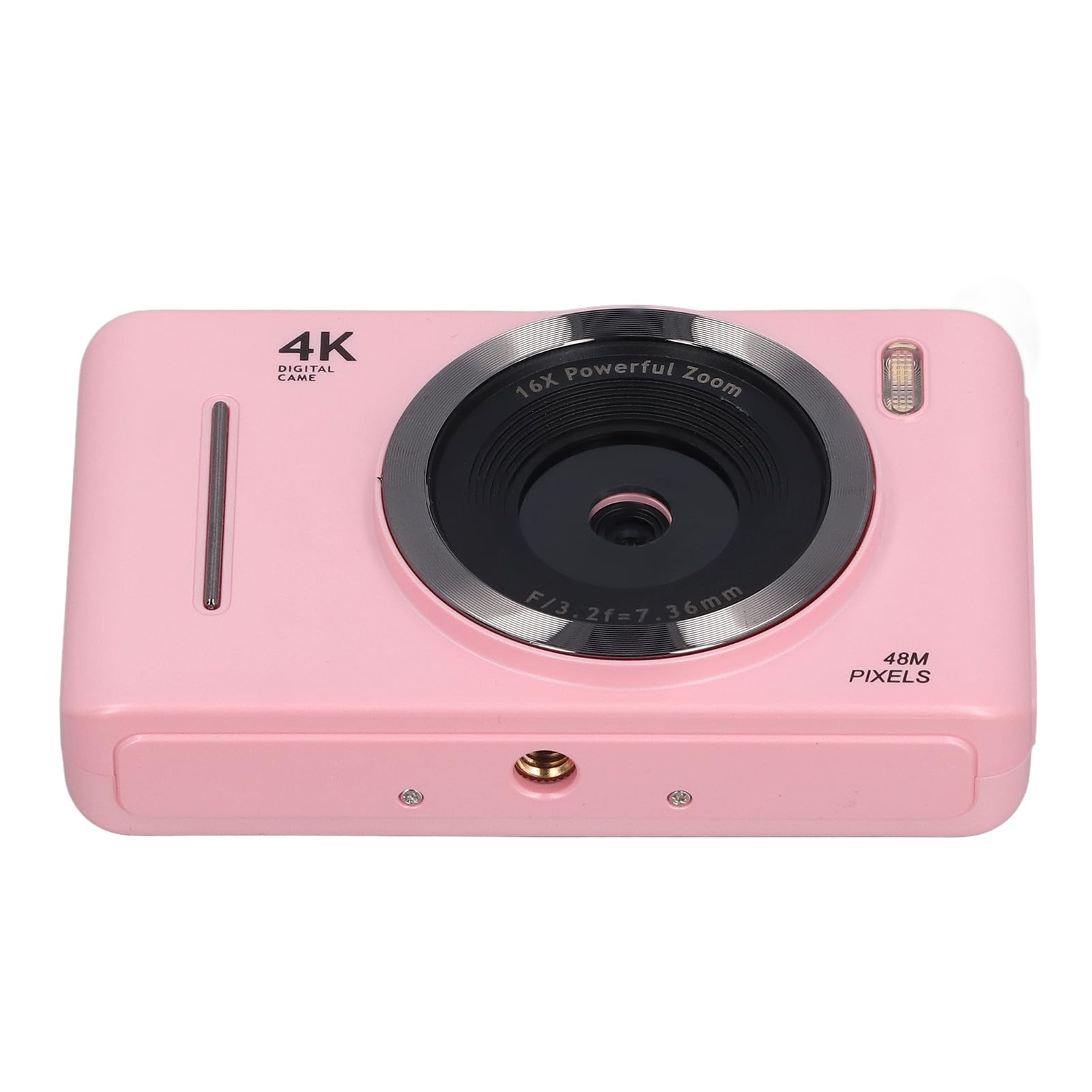 4K Digital Camera 48MP with 2.8 Inch IPS HD Screen | 16X Digital Zoom & Autofocus | Compact Travel Vlogging Camera for YouTube, TikTok & Social Media (Pink) - Perfect for Vacation, Outdoor Adventures & Daily Vlogging
