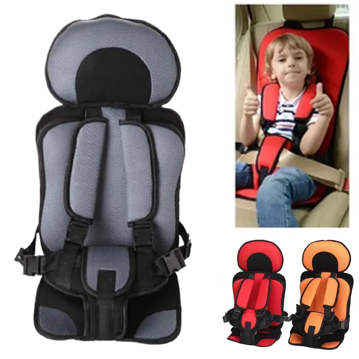 Safe & Comfortable Baby Car Seat for Infants & Toddlers (0-36 Months) - Adjustable Headrest & 5-Point Safety Harness - Red - Perfect for Travel, Shopping & Family Road Trips