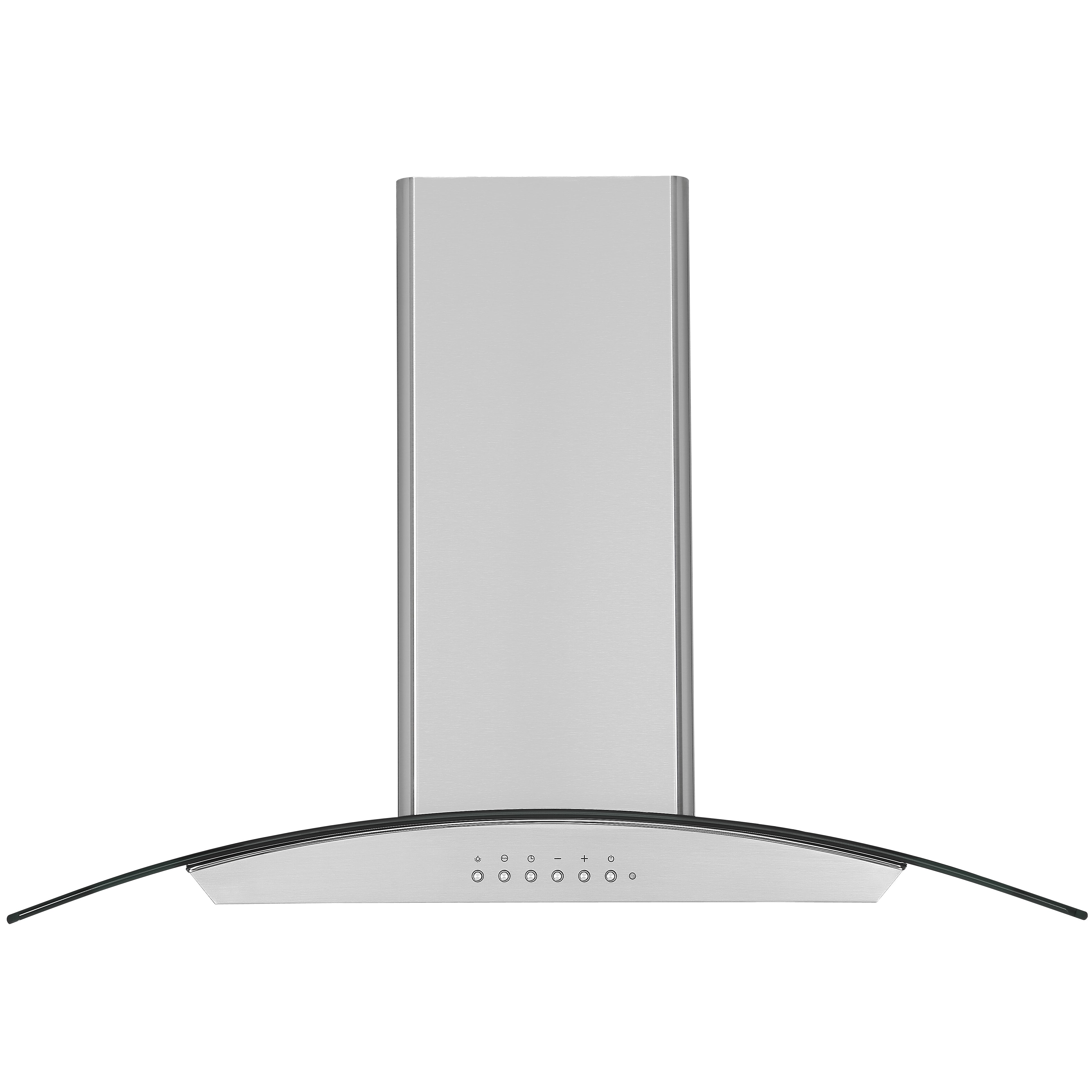 36 Inch Convertible Island Glass Canopy - Stainless Steel Range Hood for Modern Kitchen | Perfect for Open Kitchen, Restaurant & Home Cooking
