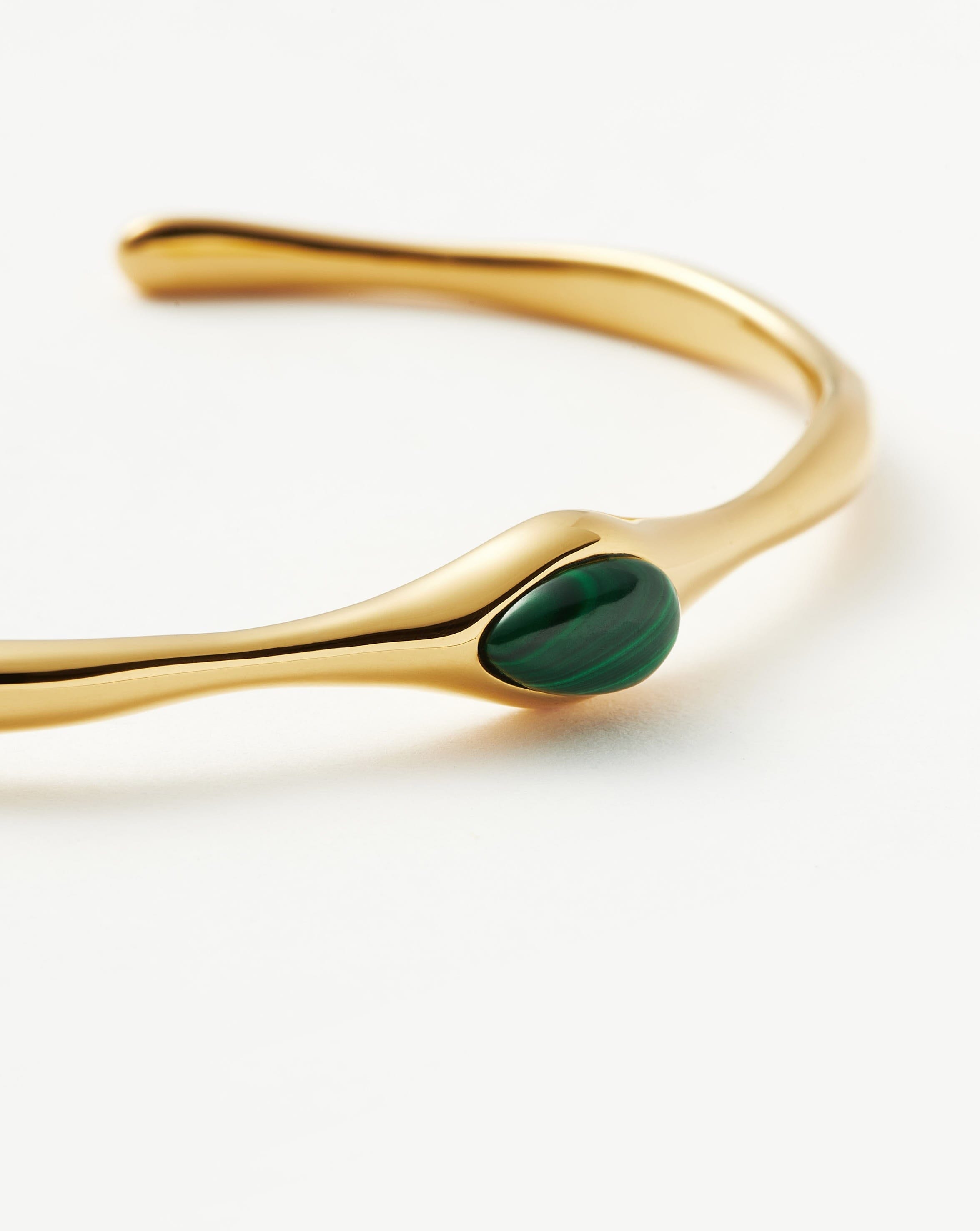 Magma Gemstone Cuff Bracelet for Women - 18k Recycled Gold Plated Brass Bangle | Boho Chic Jewelry Gift for Birthday, Anniversary & Special Occasions