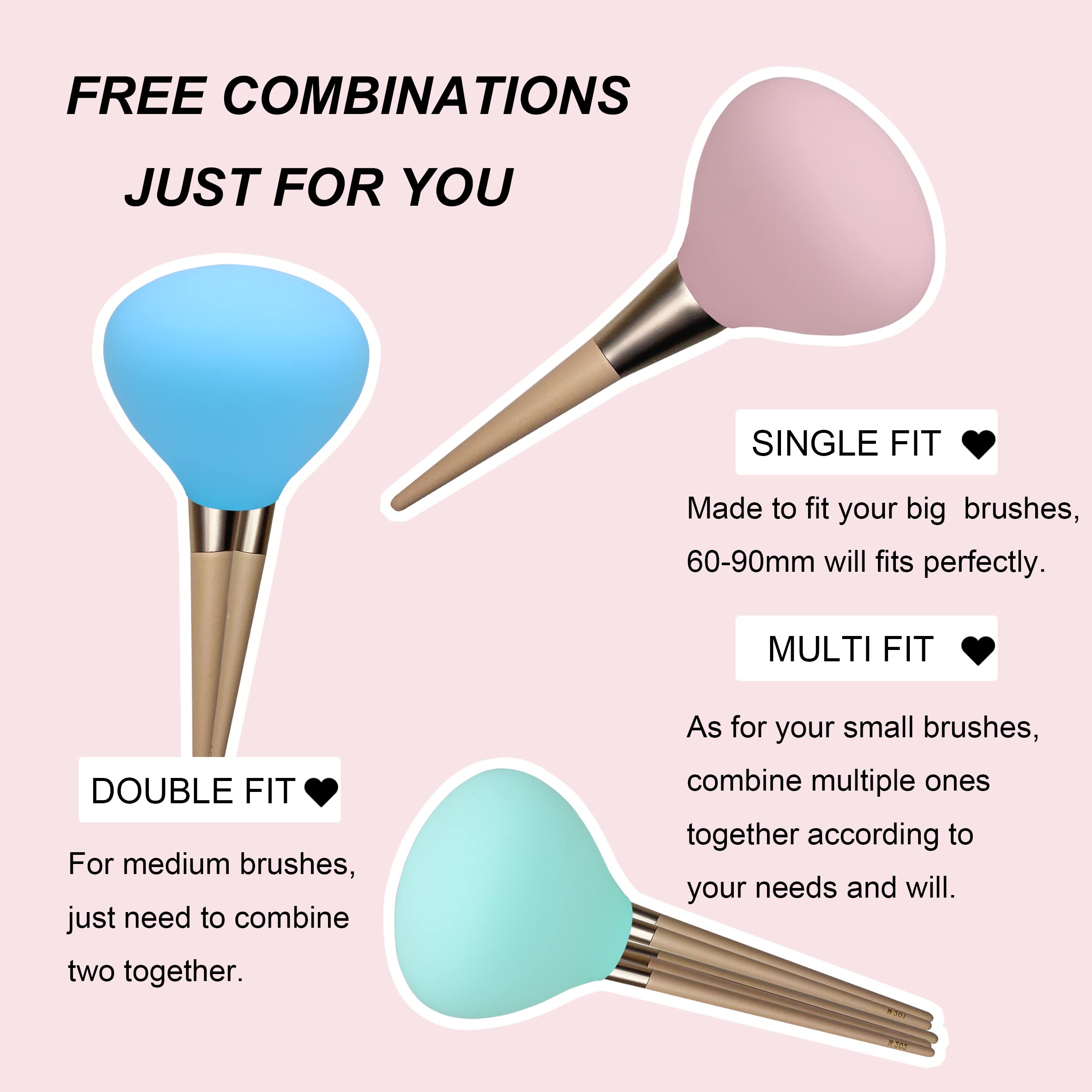 Silicone Makeup Brush Covers 4-Pack - Dustproof Travel Organizer for Makeup Storage & Protection | Perfect for Travel & Home Use