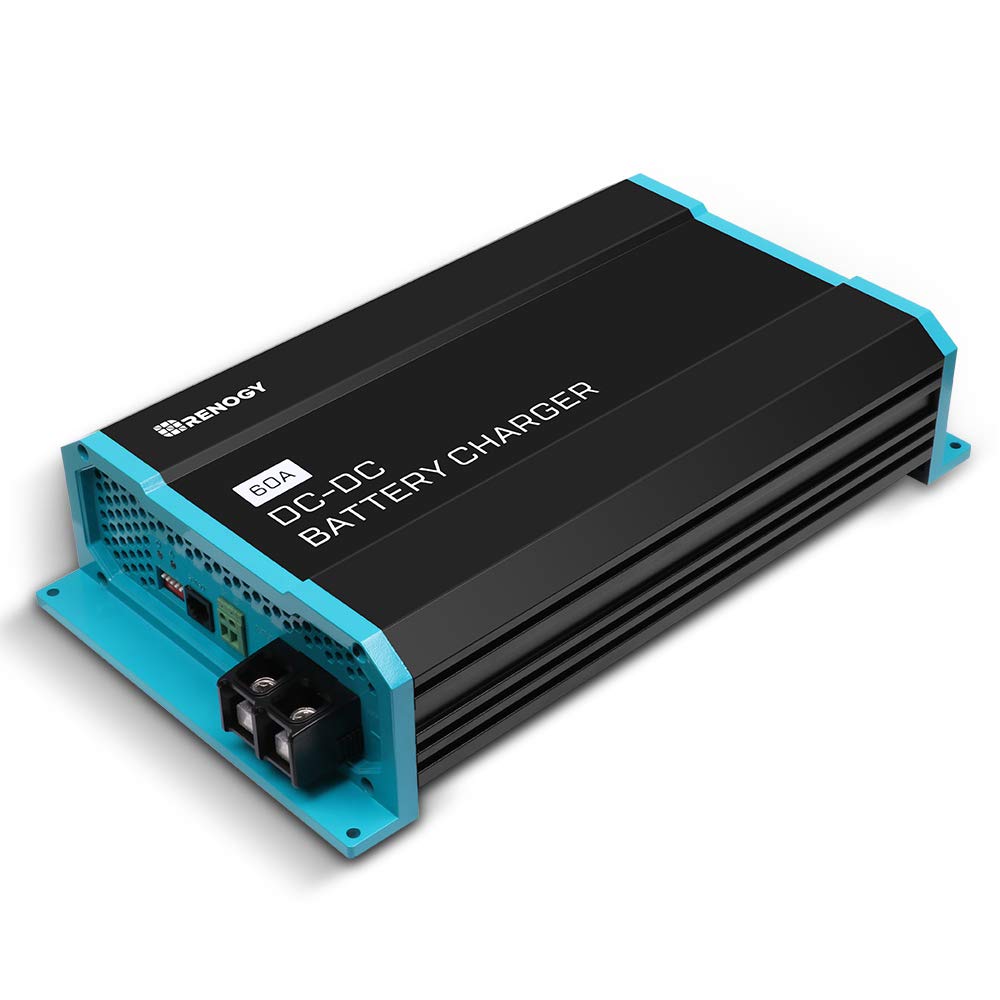 Renogy 12V 60A DC to DC On-Board Battery Charger for Flooded, Gel, AGM & Lithium Batteries - Multi-Stage Charging Technology - Perfect for RVs, Boats, Yachts & Commercial Vehicles - Ideal for Off-Grid Power, Marine Applications & Mobile Charging Solutions