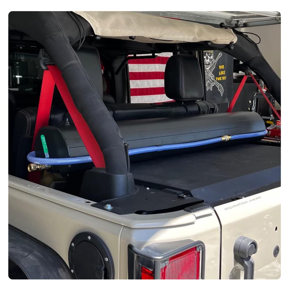 8 Gallon Pressurized Water Tank with Air Compressor - Portable Water Storage System for Overlanding, Camping, RV & Outdoor Adventures - Perfect for Off-Grid Living, Emergency Preparedness & Outdoor Showers