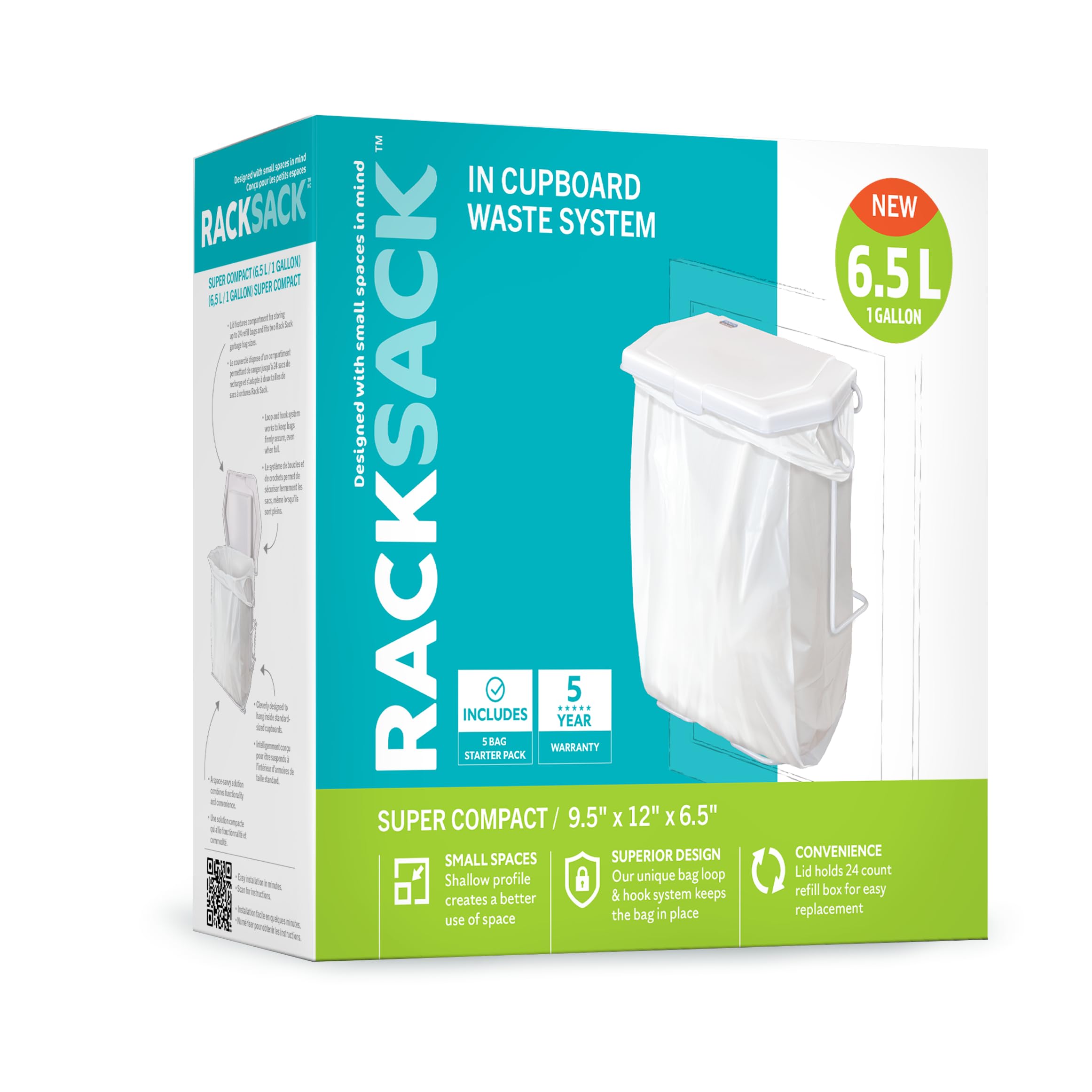 Mid-America Bag 50120 Rack Sack Bathroom Waste Bag - Durable Trash Can Liner for Home, Office & RV Use - Perfect for Small Spaces & Waste Disposal
