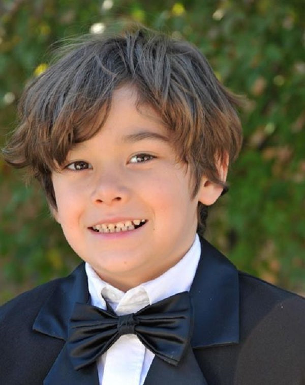 Boys Black Tuxedo Suit - Formal Wear for Weddings, Prom & Special Occasions | Classic Slim Fit Kids Suit with Shirt & Bow Tie