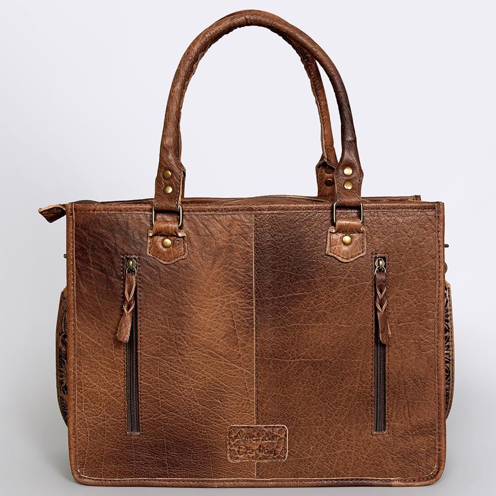 Genuine Leather Western Women's Handbag Purse - American Darling Briefcase Tote Bag with Hair On | Stylish Travel & Work Bag for Professional Women | Perfect for Office, Business Meetings & Daily Commute
