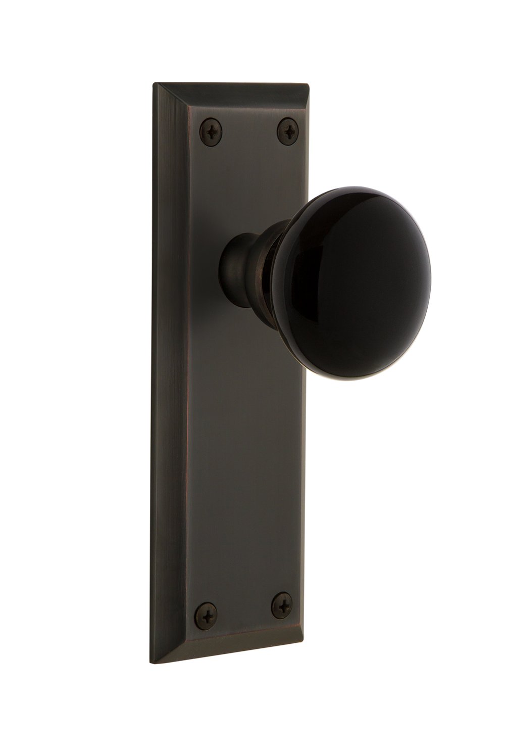Grandeur Hardware 852732 Arc Rosette with Lyon Knob Privacy - Timeless Bronze Finish for Interior Doors | Perfect for Bedrooms, Bathrooms & Closets