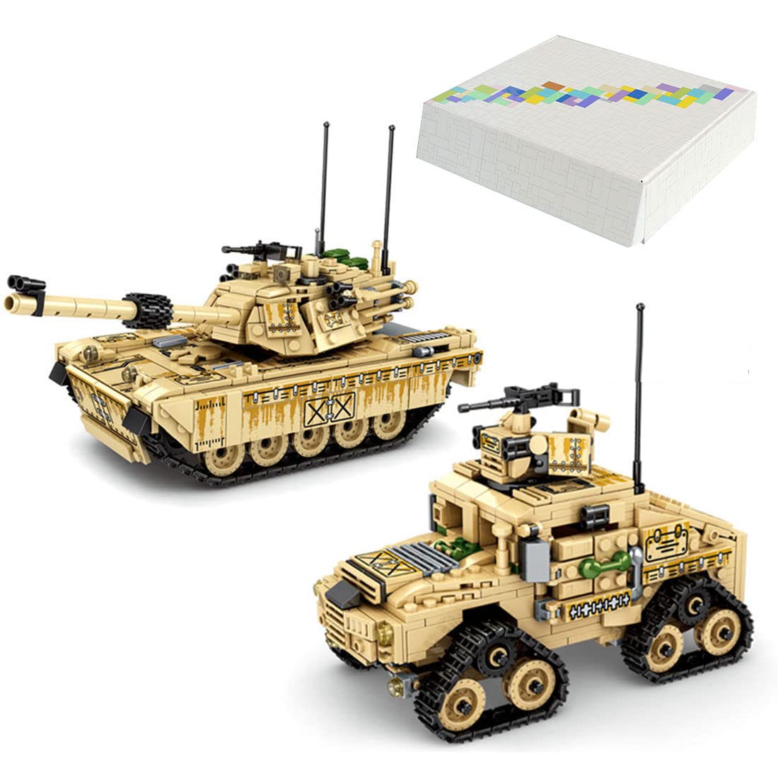 WW2 Military Battle Tank Building Blocks Toy Set - 801 PCS Army Model Compatible with Lego & COBI - Perfect for Boys Christmas & Birthday Gifts - Great for War-Themed Play, STEM Learning & Collectors Display