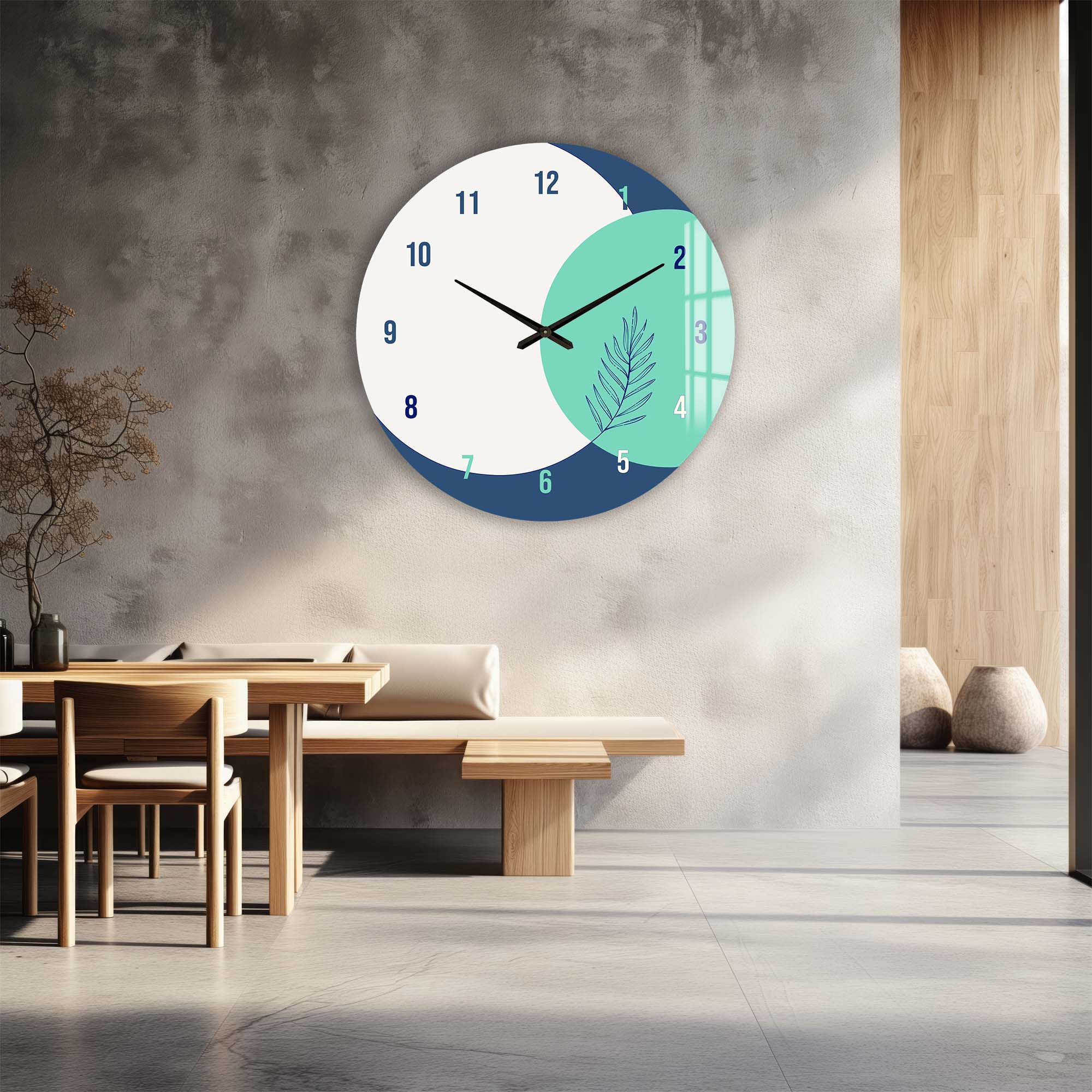 Zen Glass Wall Clock - Modern Silent Non-Ticking 12 Inch Round Clock for Home, Office, and Living Room Decor | Perfect for Bedroom, Kitchen, and Workspace