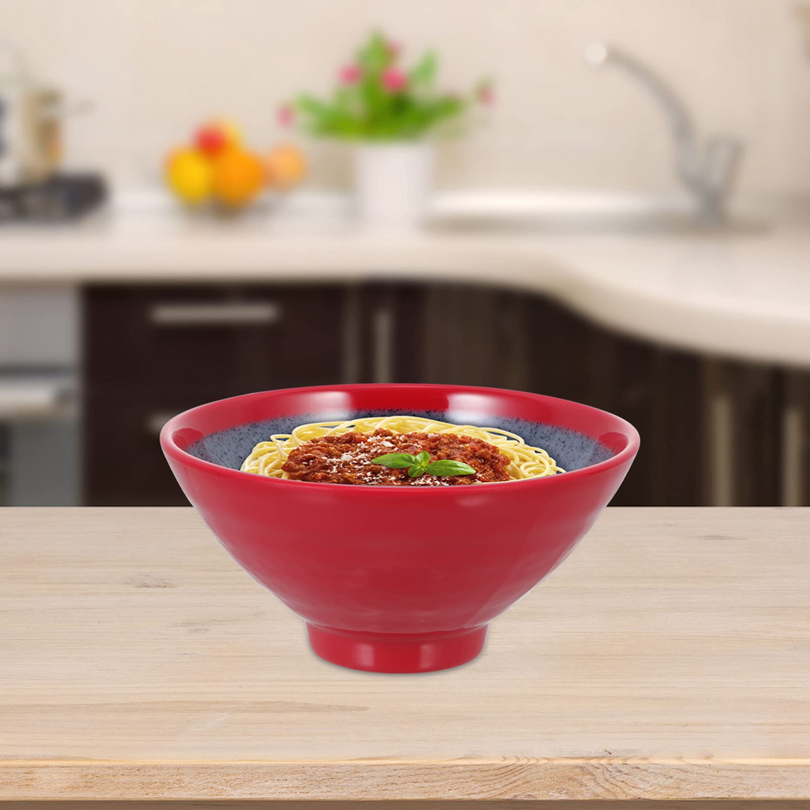 Hemoton 1-Piece Melamine Noodle Bowl - Durable Rice & Soup Bowl for Kitchen, Ramen, Dessert - Microwave Safe & Lightweight Tableware for Home, Restaurants, and Outdoor Dining
