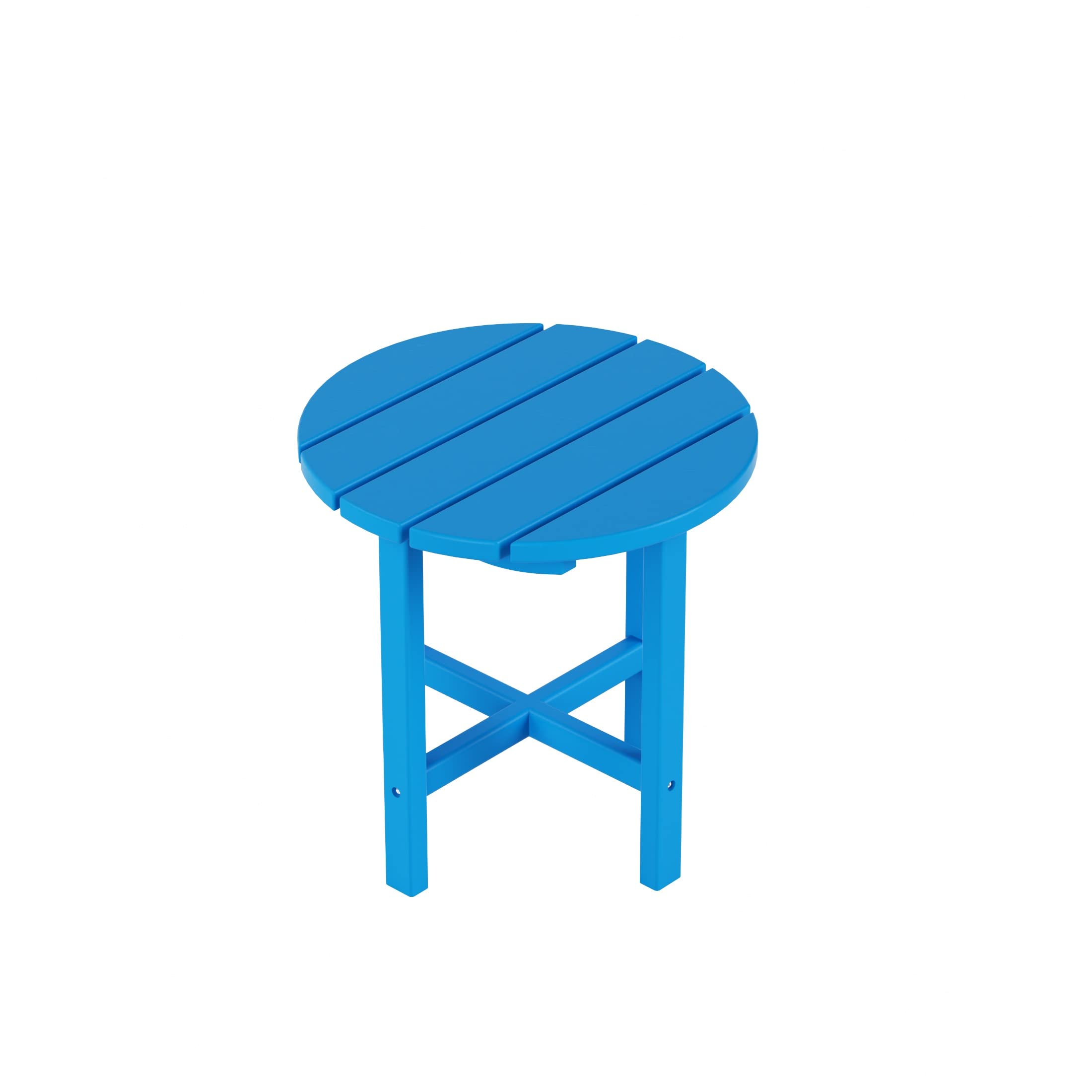 Premium 2-Piece Outdoor Adirondack Chair Set with Side Table - Durable Poly Lumber Retro Lounge Chairs for Beach, Patio, Garden & Backyard - Pacific Blue - Perfect for Relaxing, Sunbathing & Outdoor Entertaining