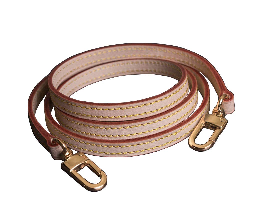 Genuine Vachetta Leather Shoulder Strap for Crossbody Bags - 39 inch (100cm) Adjustable Replacement Strap for Louis Vuitton Pochette, Mini Bags & NM Eva Favorite PM MM - Perfect for Everyday Use, Travel & Fashion Accessories