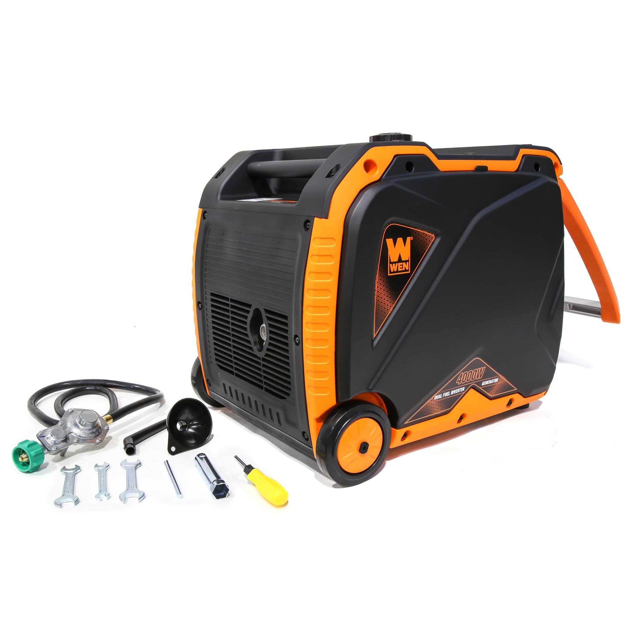 WEN DF400iX 4000W Super Quiet Dual Fuel Portable Inverter Generator - RV Ready with Electric Start, Fuel Shut Off & CO Sensor - Perfect for Camping, Home Backup & Outdoor Power Needs