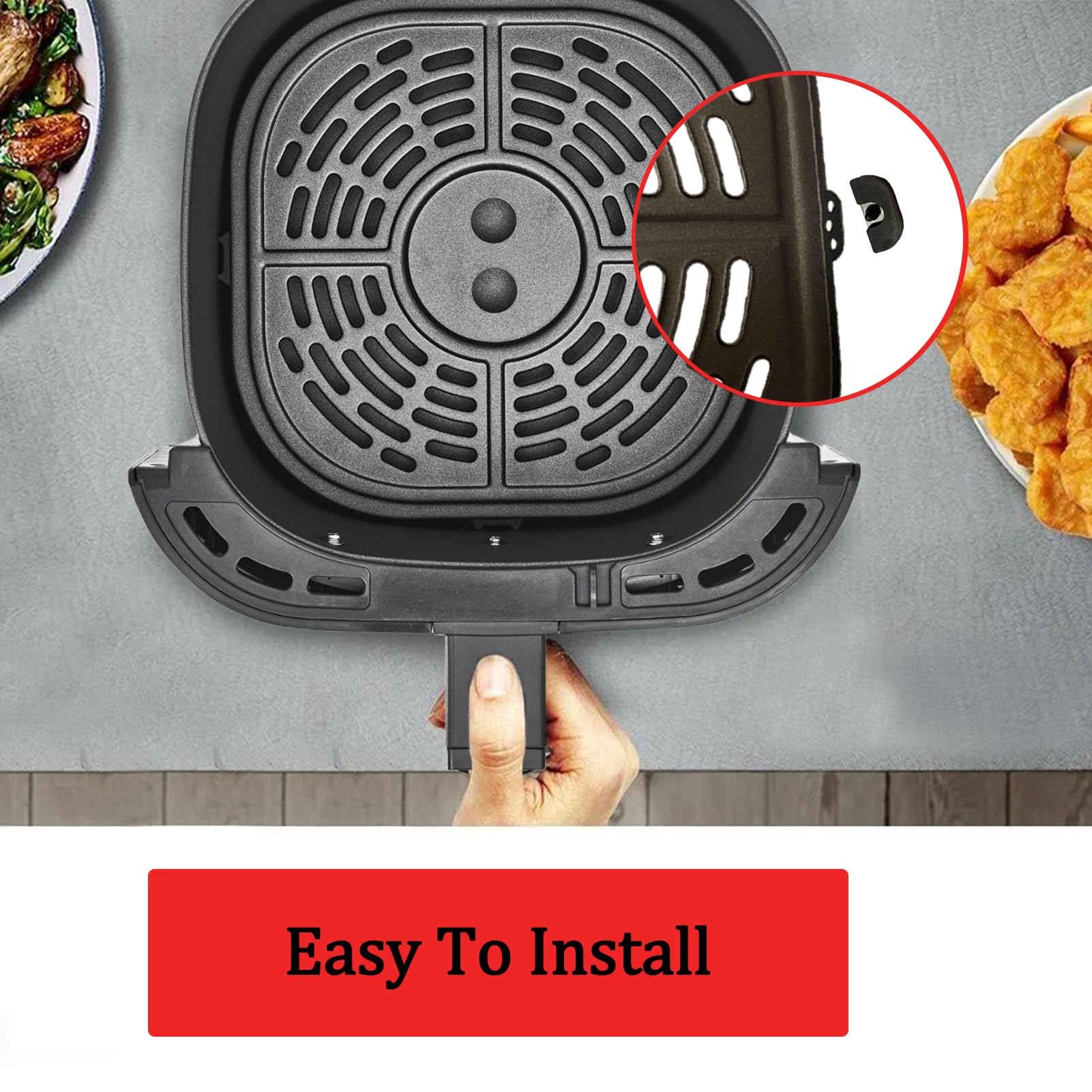 Upgraded Silicone Rubber Feet for Bella Pro Series 6QT Digital Air Fryer - Non-Slip Bumpers, Leg Pads & Spacers for 6QT Square Air Fryer - Perfect for Kitchen Counter Protection & Stability