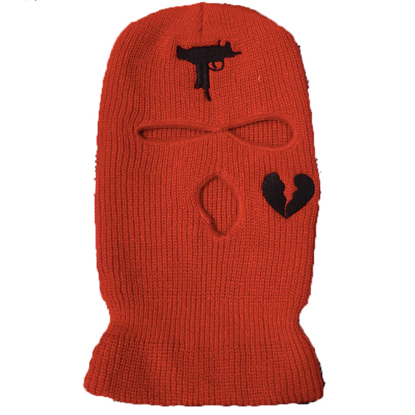 3 Hole Knit Balaclava - Gothic Ski Mask for Winter, Warm Windproof Thermal Face Cover for Skiing, Cycling & Outdoor Activities