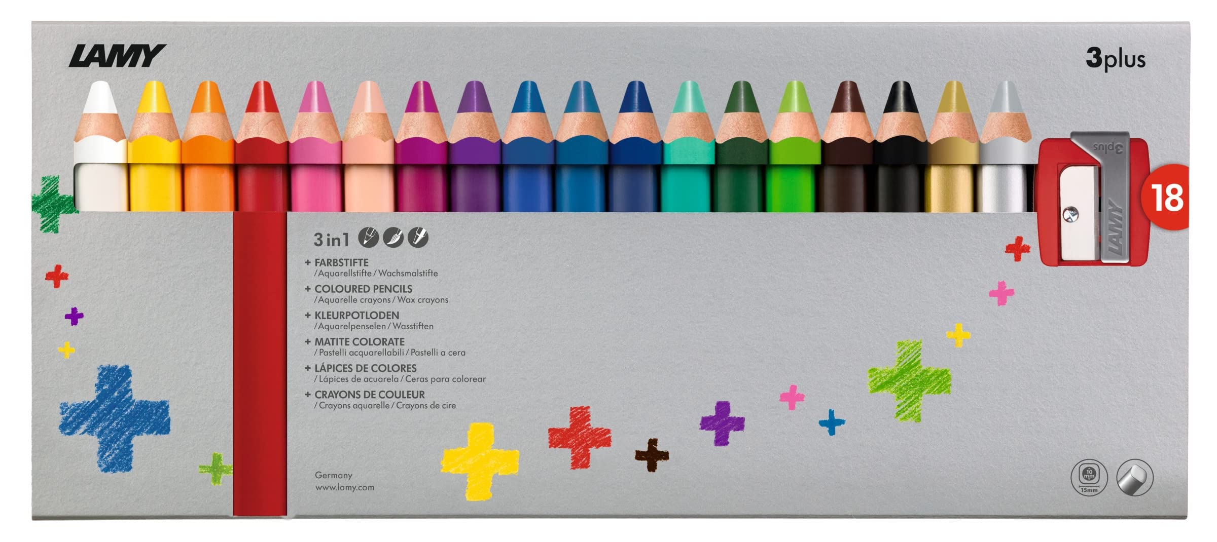 Lamy 1223549 FH22002 18-Colored Pencils Set - Premium Artist Drawing & Sketching Pencils in Folding Box - Perfect for Coloring Books, Art Projects & School Supplies