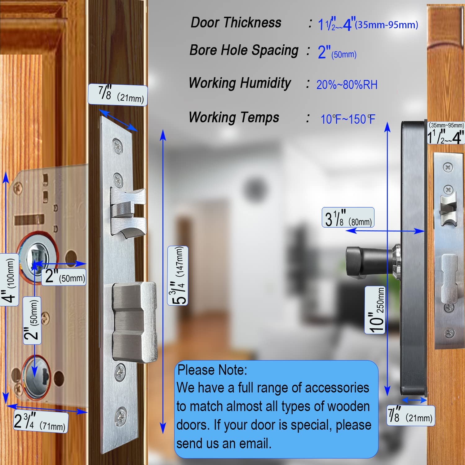 Smart Fingerprint Door Lock with Keyless Entry Keypad - Biometric Digital Door Lock with WiFi Remote Control & Auto-Locking for 35-85mm Wood Doors | Secure Home, Office & Apartment Entry
