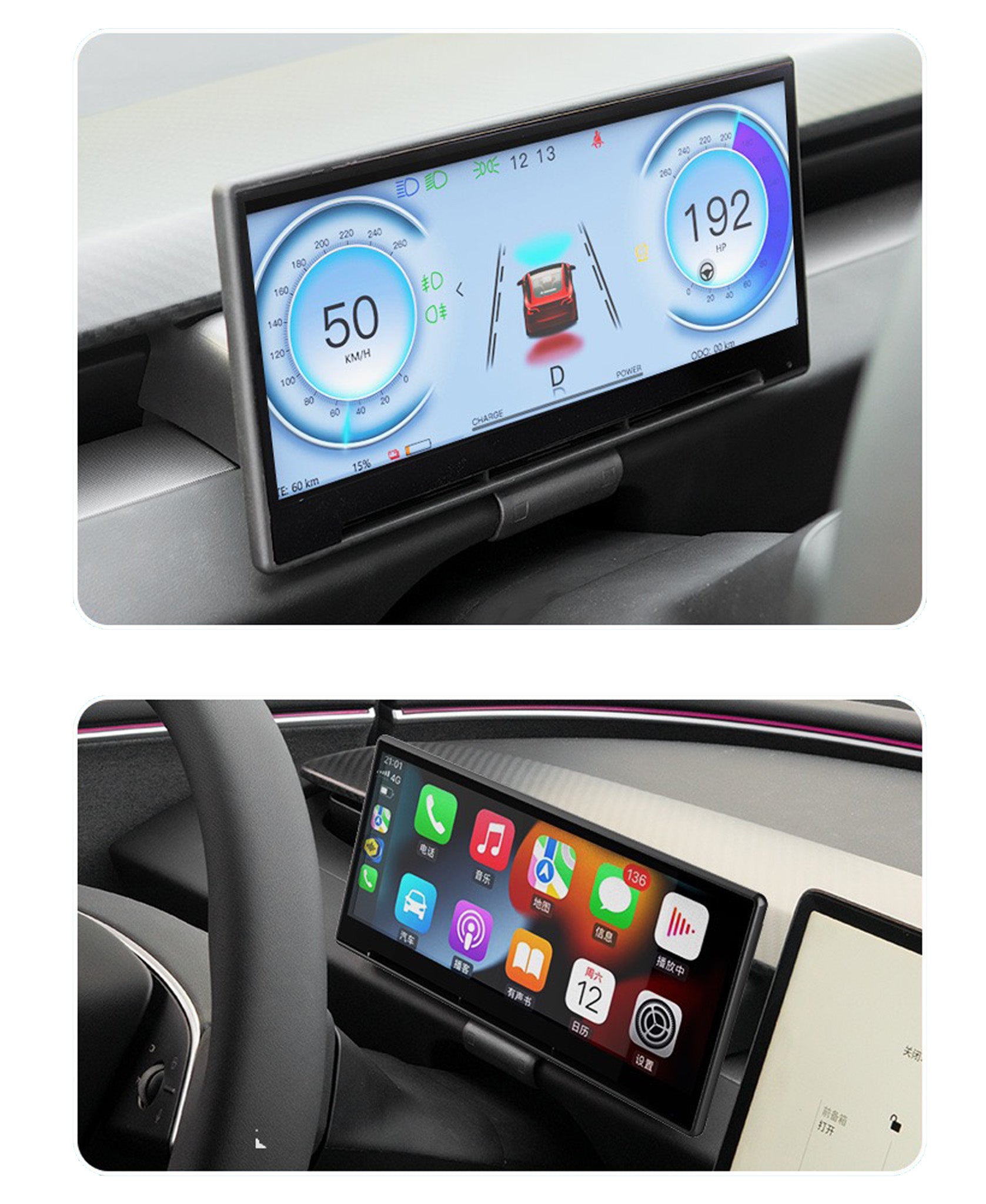 Tesla 8.9 Inch Digital Instrument Cluster Display for Model 3 & Model Y (2024+ Model 3, 2025+ Model Y) - Upgrade Your Driving Experience with Enhanced Dashboard Visibility